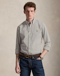 Custom Fit Striped Stretch Poplin Shirt