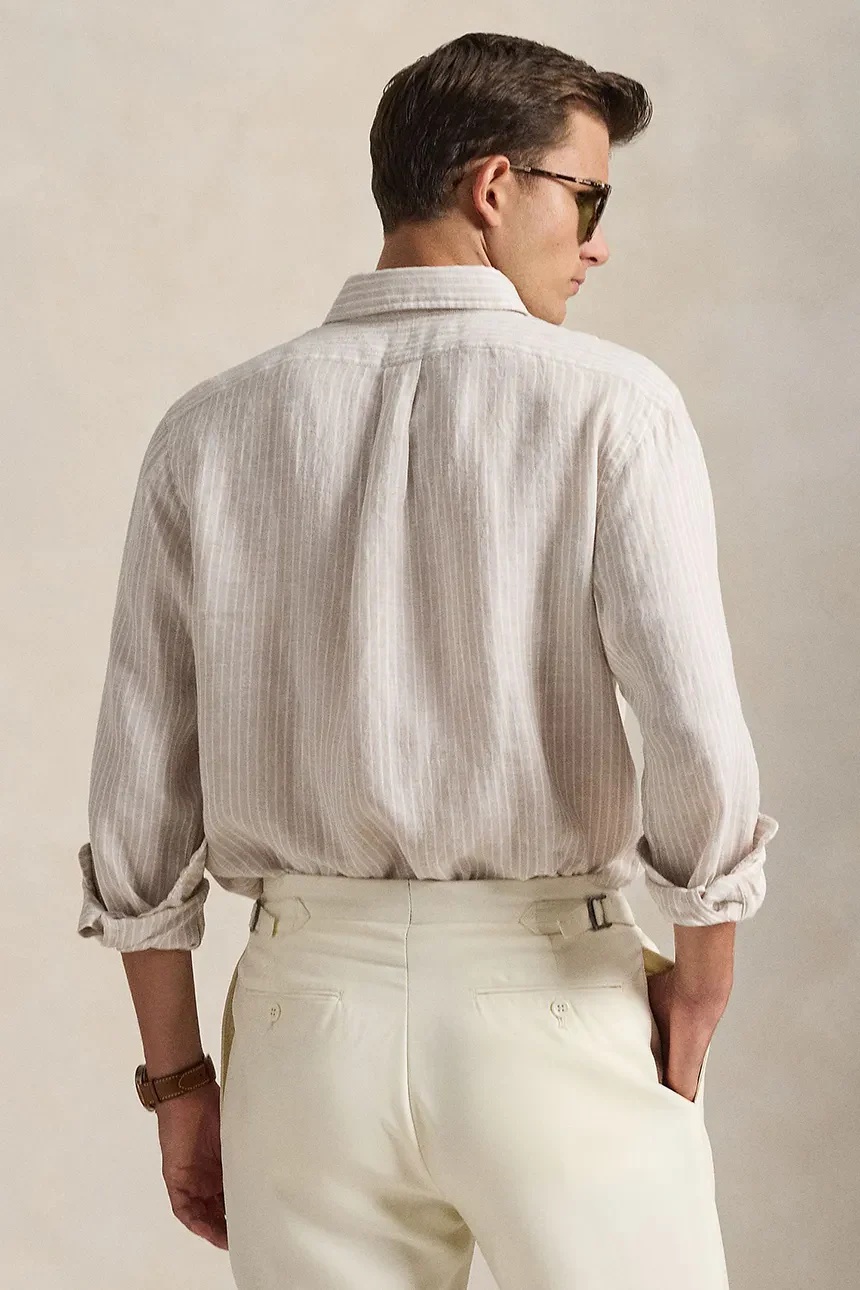 POLO RALPH LAUREN - Custom Fit Striped Linen Shirt