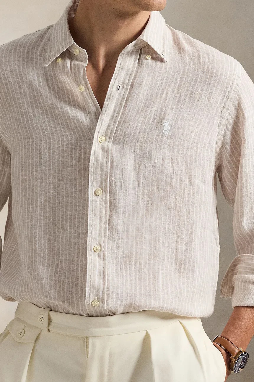 POLO RALPH LAUREN - Custom Fit Striped Linen Shirt
