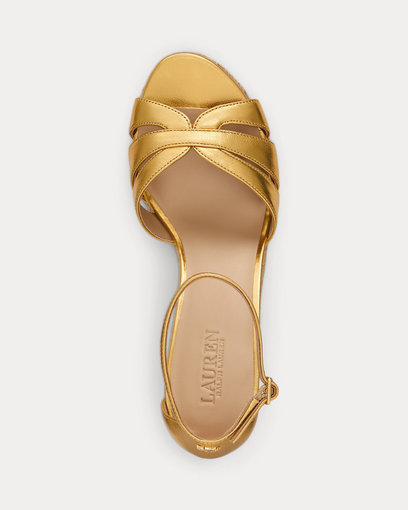 LAUREN RALPH LAUREN - Nellie Metallic Nappa Leather Espadrille