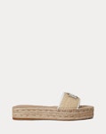 Polly Leather-Trim Raffia Espadrille