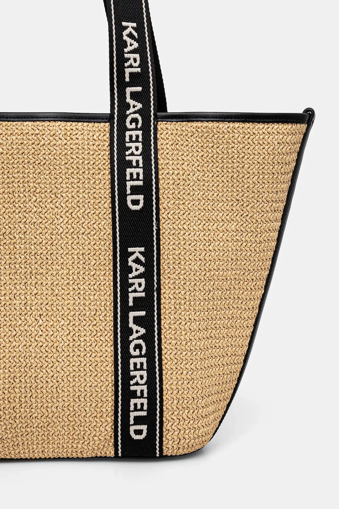 KARL LAGERFELD - Logo Woven Beach Tote Bag