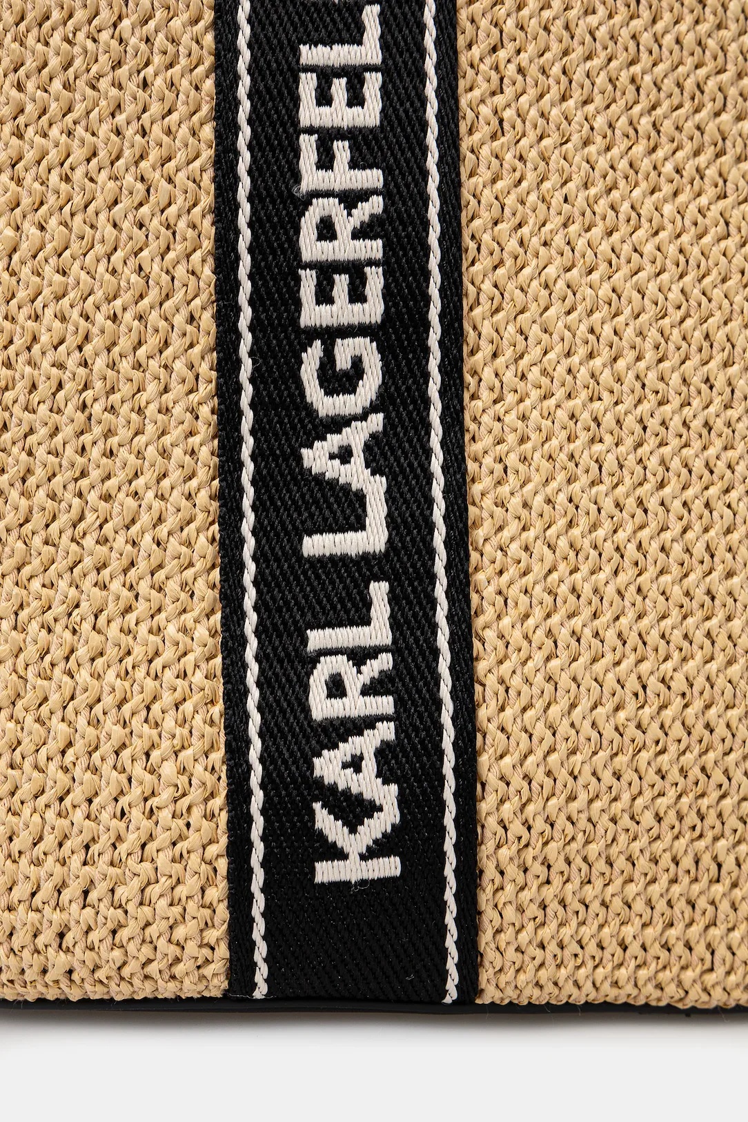 KARL LAGERFELD - Logo Woven Beach Tote Bag