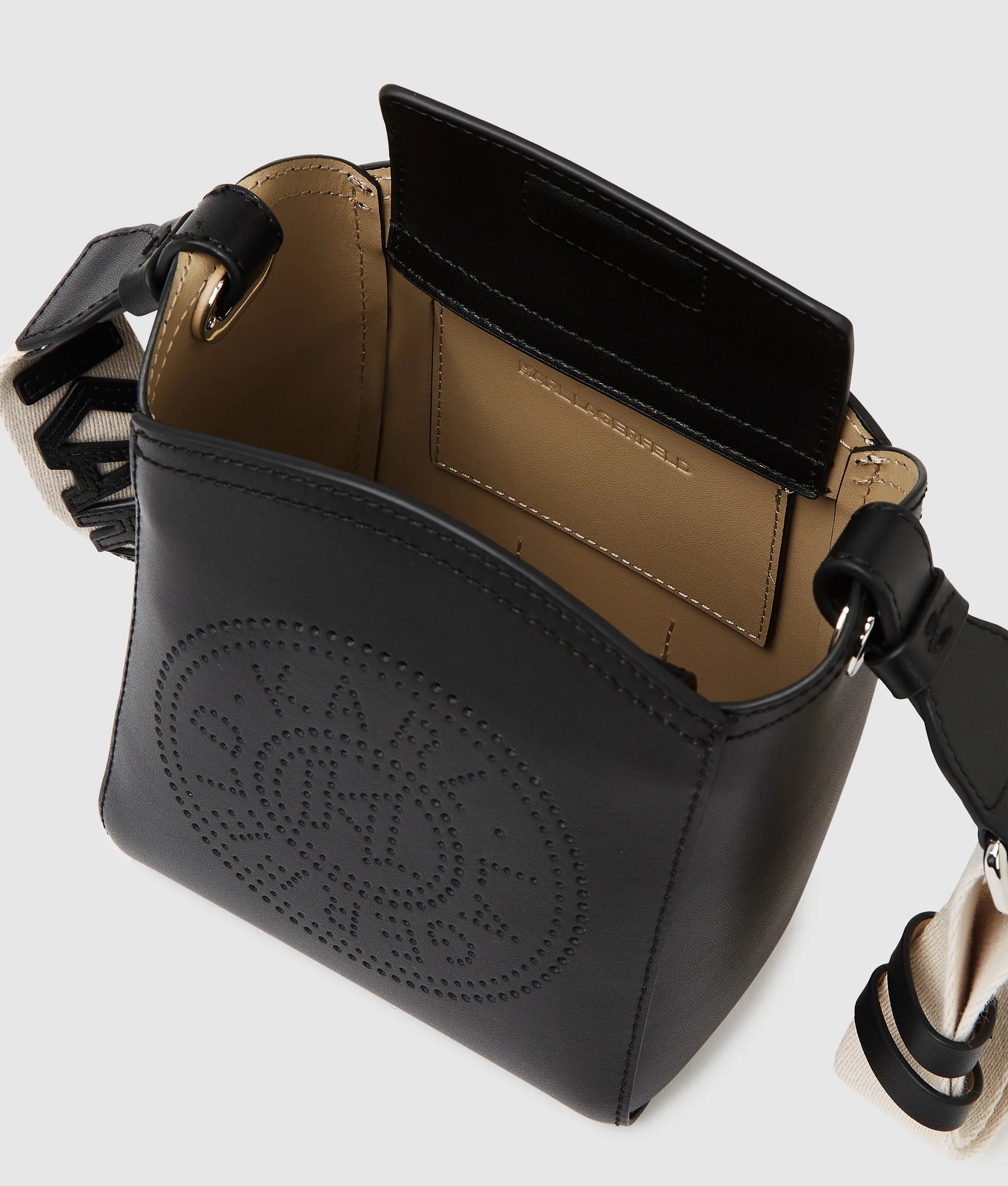 KARL LAGERFELD - K/Circle Small Bucket Perforated Bag