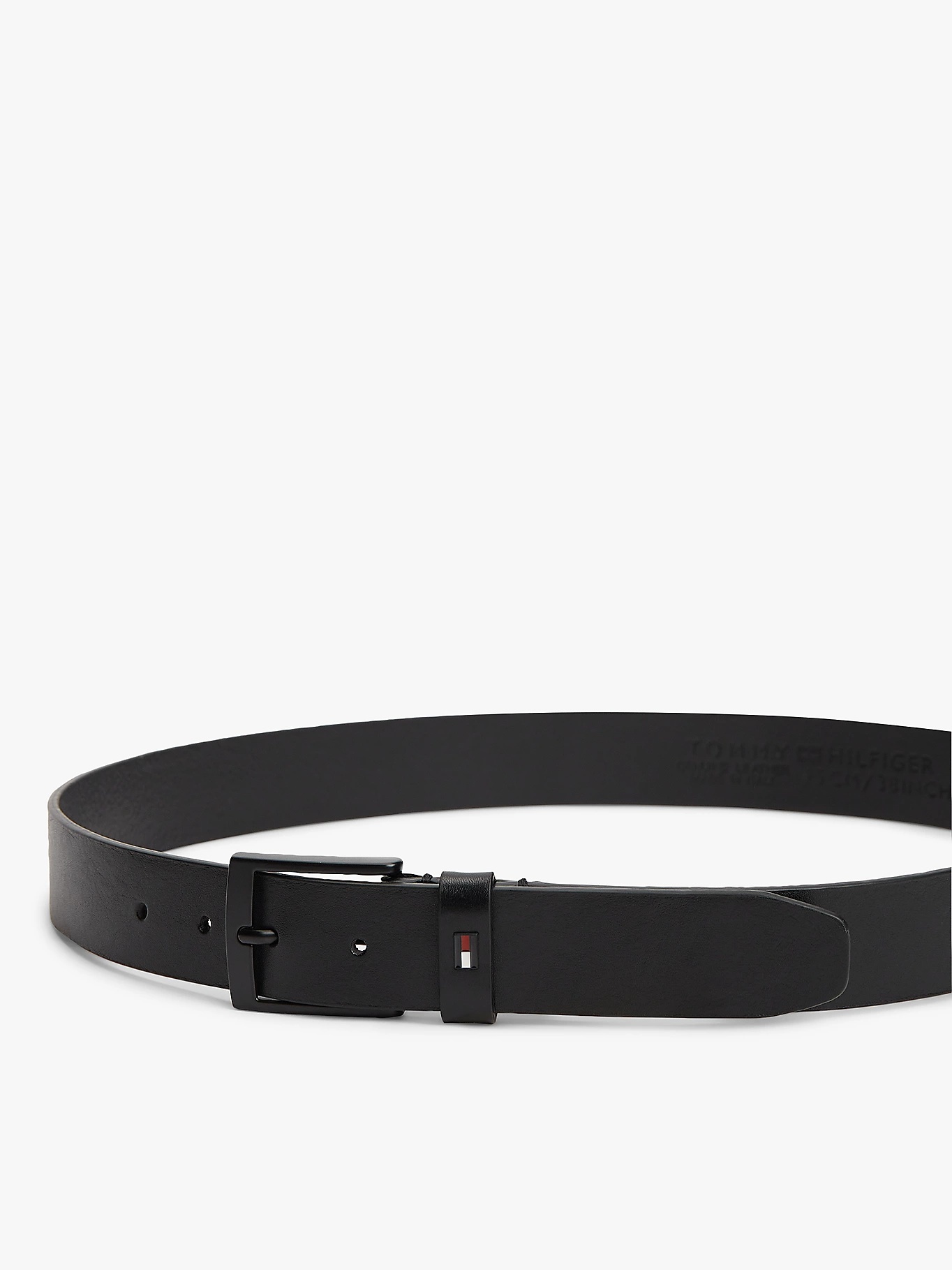 TOMMY HILFIGER - Flag Square Buckle Leather Belt