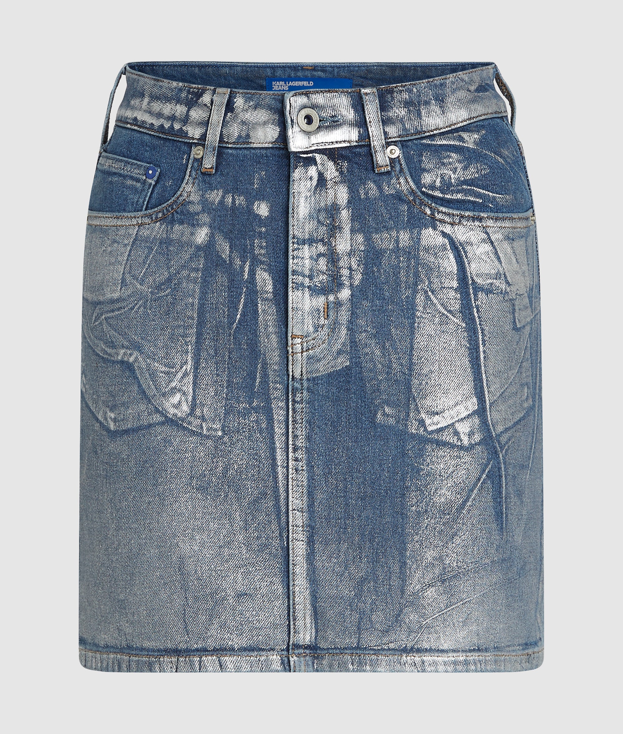KARL LAGERFELD JEANS - Coated Denim Mini Skirt