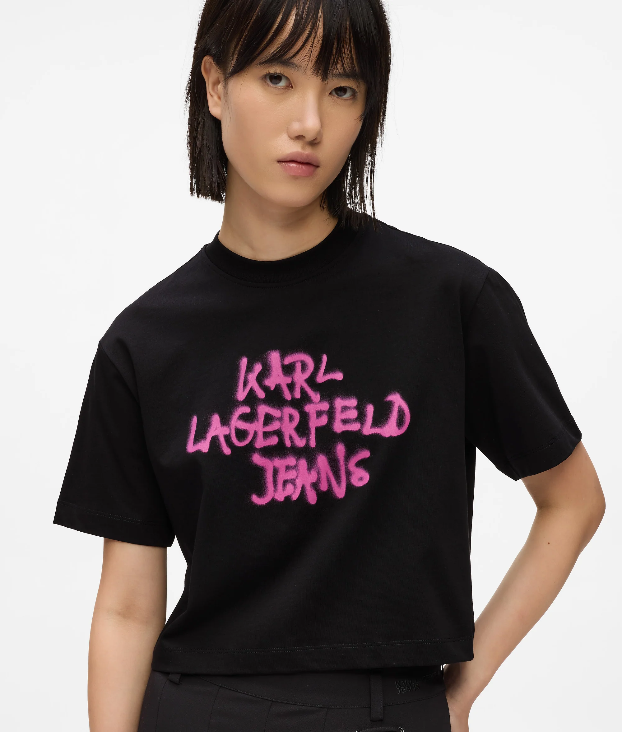 KARL LAGERFELD JEANS - Cropped Graffiti Tee