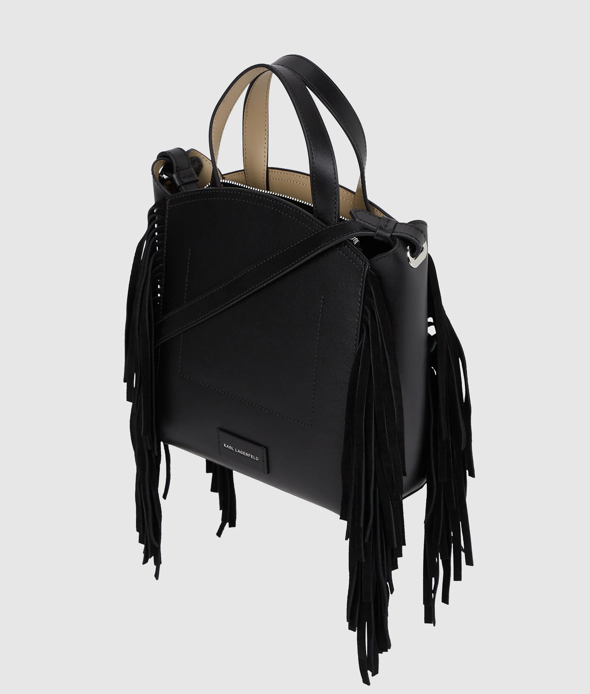 KARL LAGERFELD - K/Circle Small Zip Fringed Tote