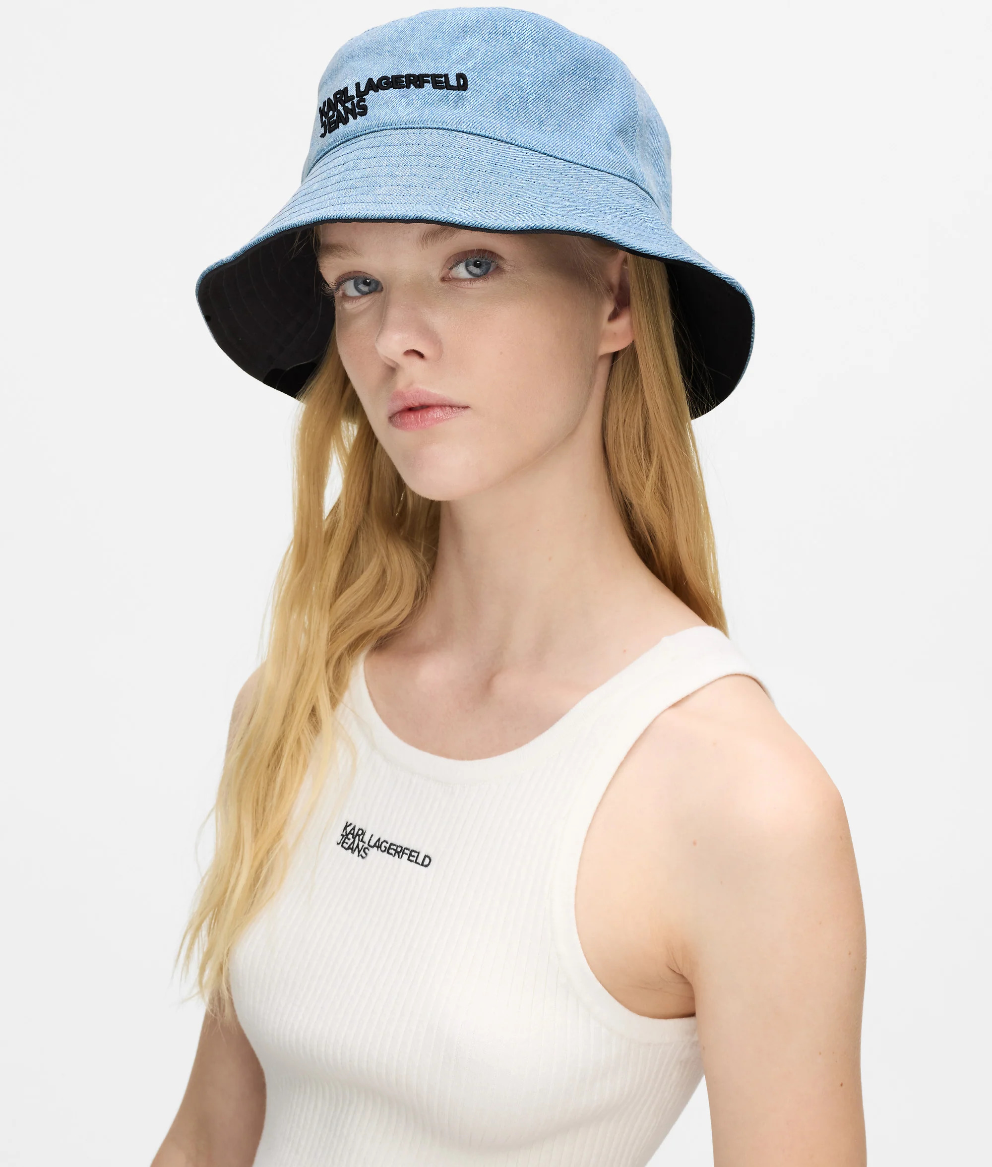 KARL LAGERFELD JEANS - Reversible Denim Bucket Hat