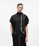 Linen Blend Piping Blouse