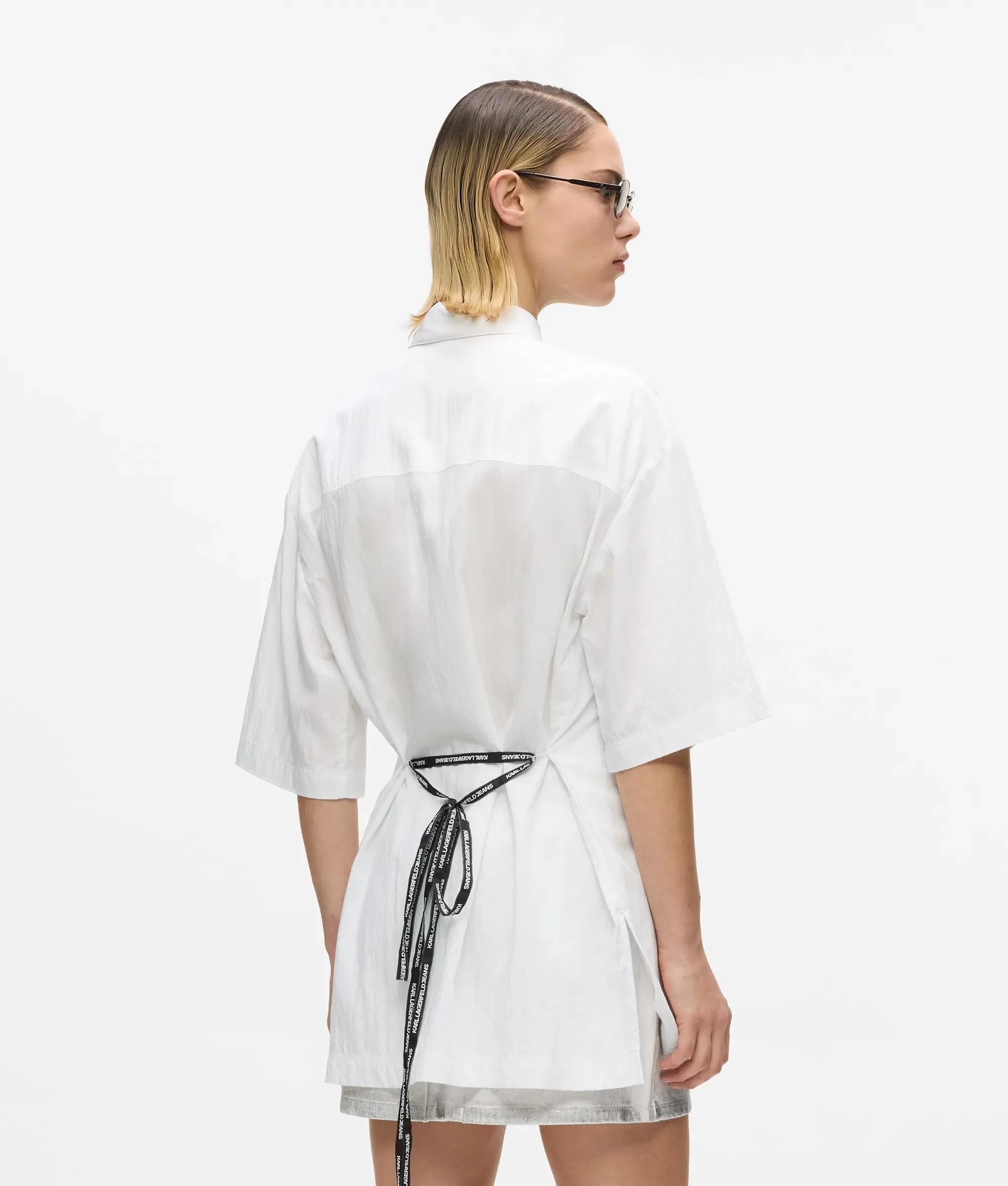 KARL LAGERFELD JEANS - Short Sleeved Tie Waist Shirt