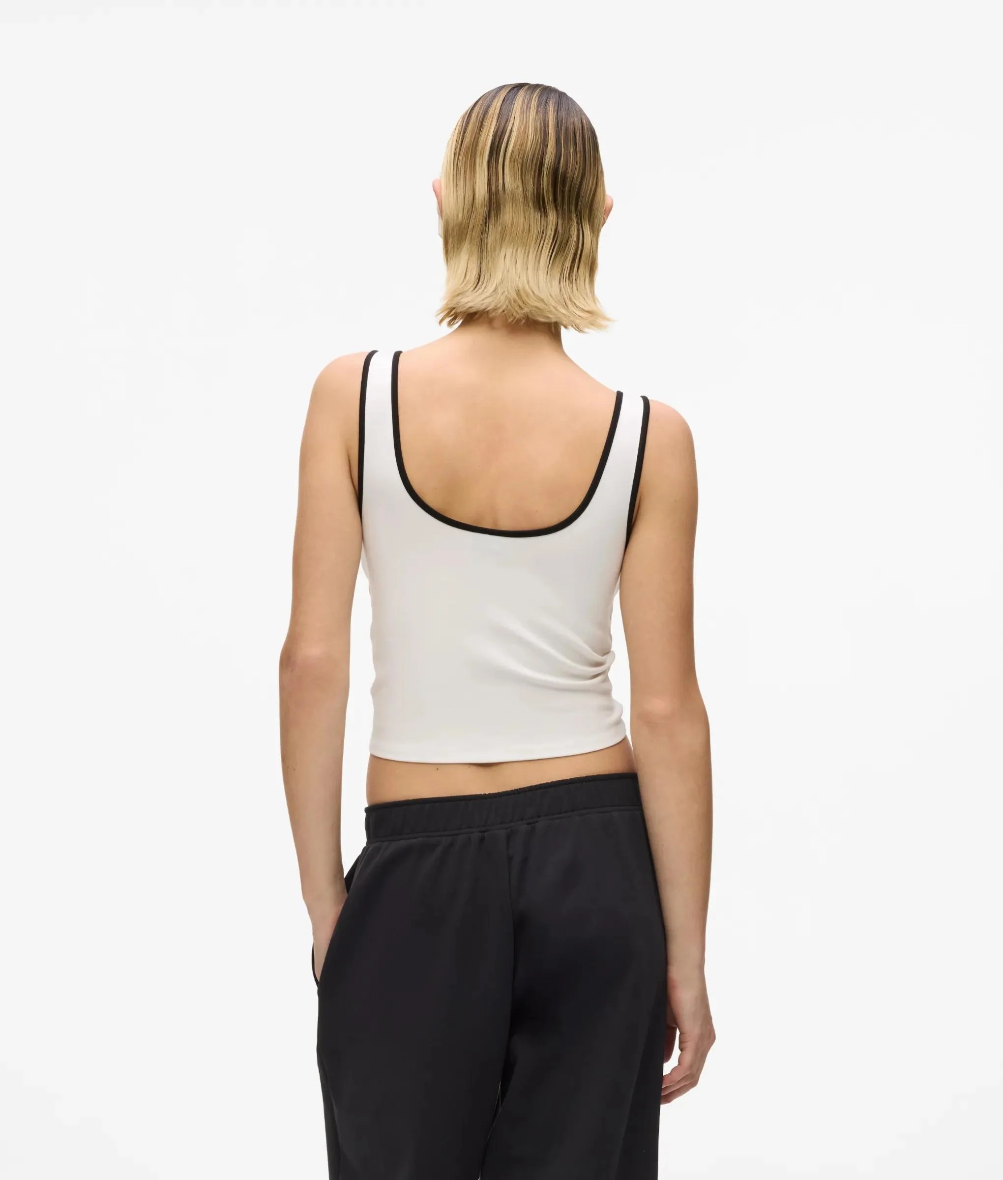 KARL LAGERFELD JEANS - V-Neck Ruched Tank Top