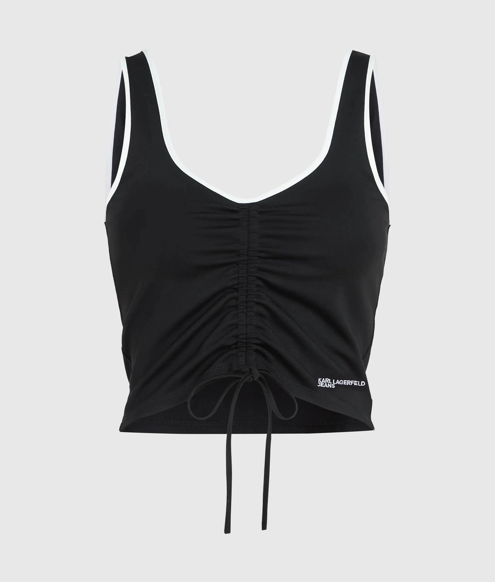 KARL LAGERFELD JEANS - V-Neck Ruched Tank Top