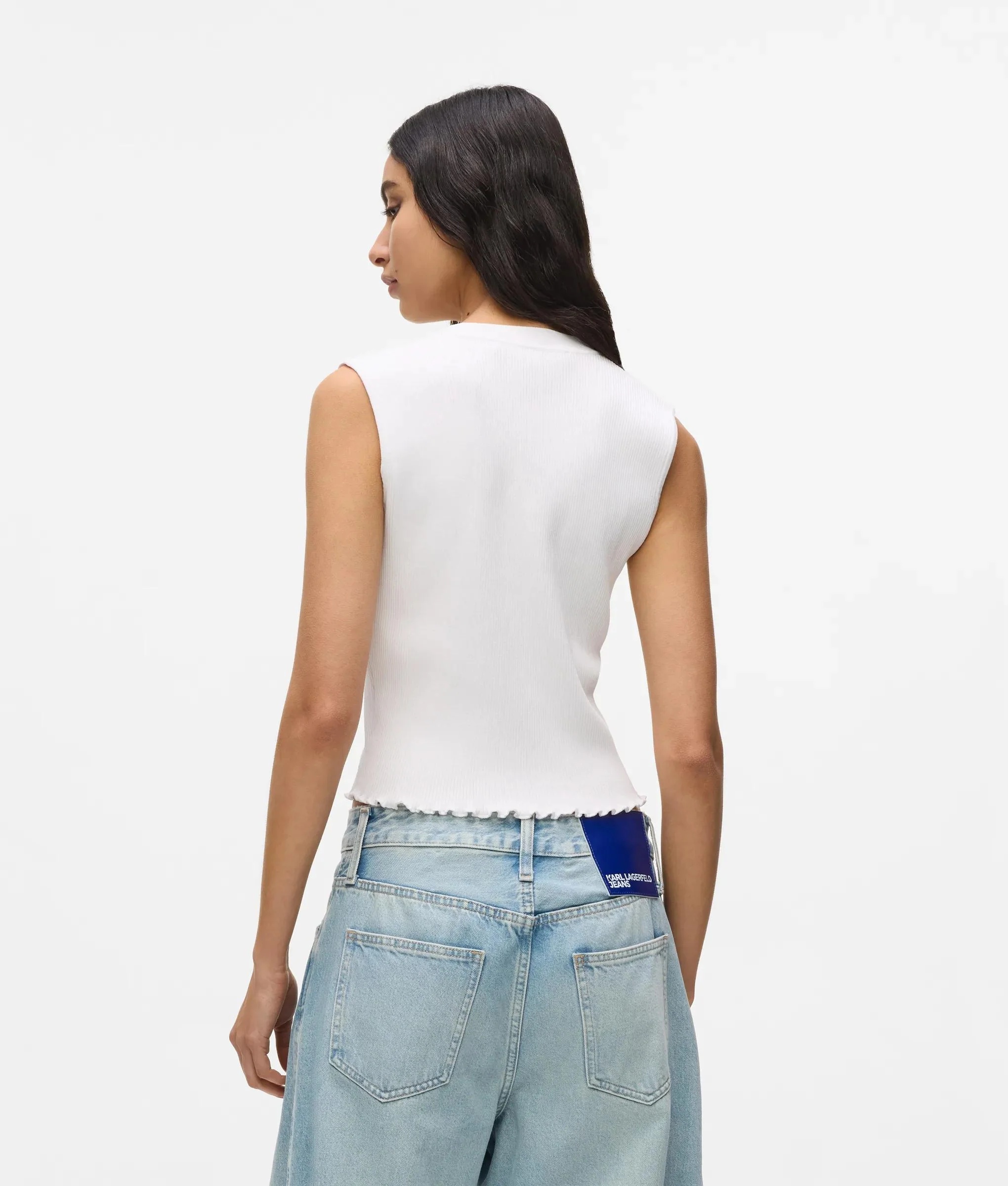 KARL LAGERFELD JEANS - Button Down Knit Top