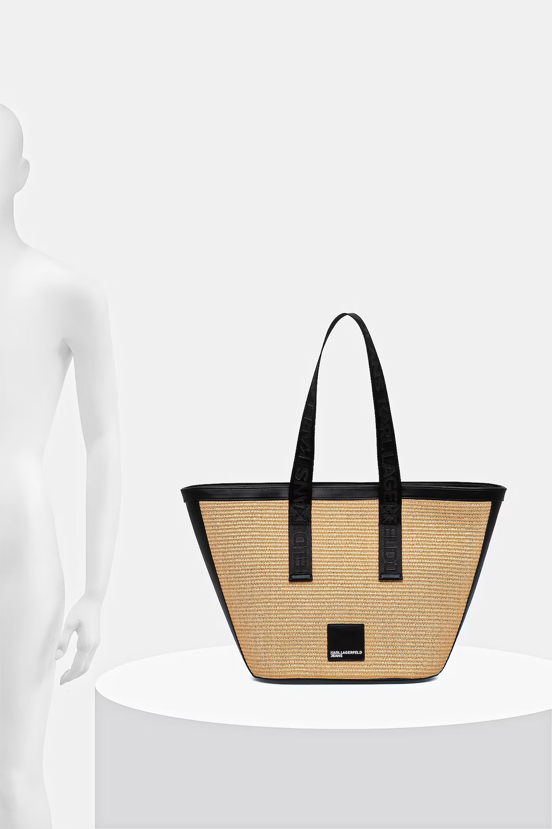 KARL LAGERFELD JEANS - Box Logo Raffia Shopper