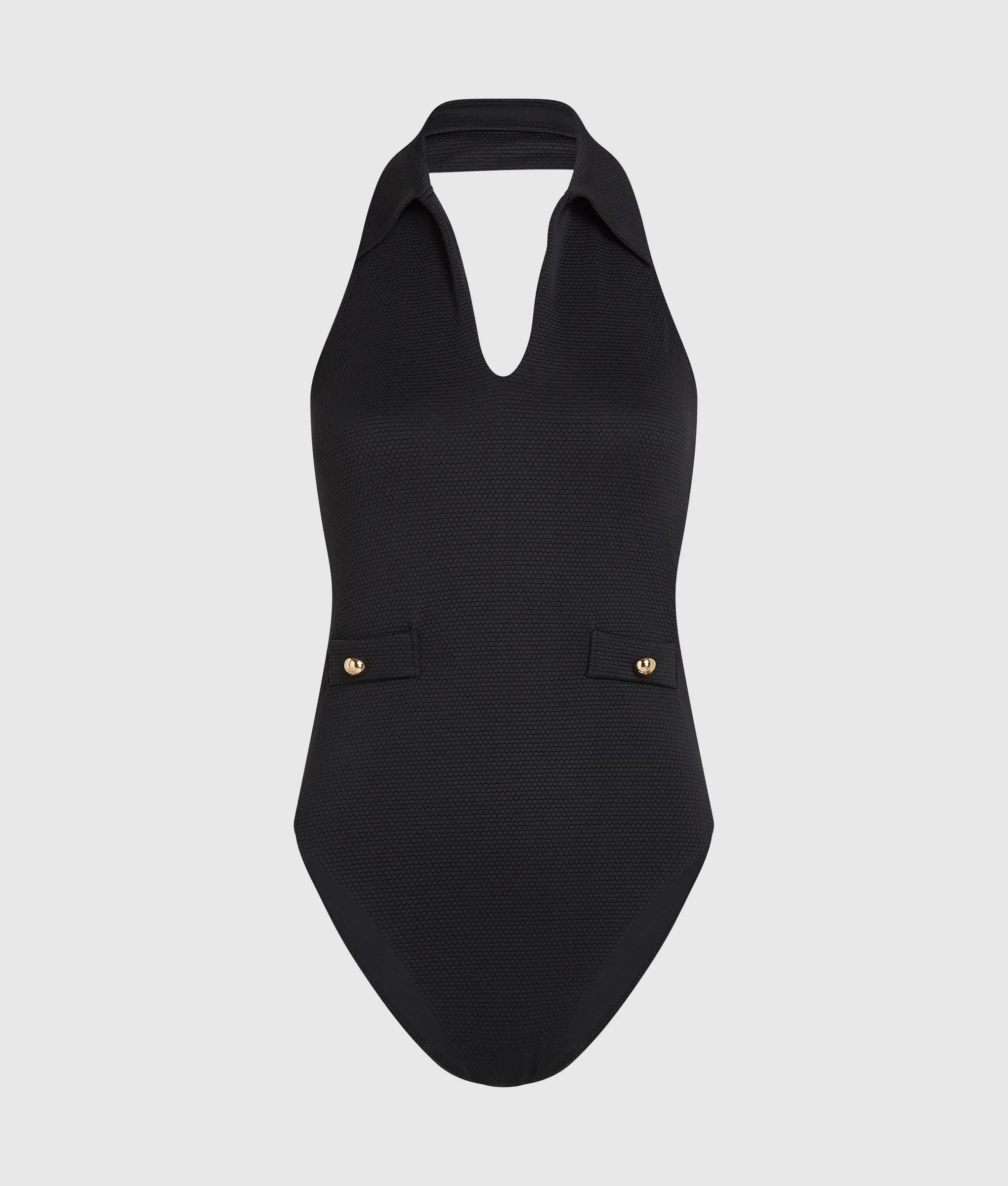 KARL LAGERFELD - Collar Detail Cheeky Swimsuit