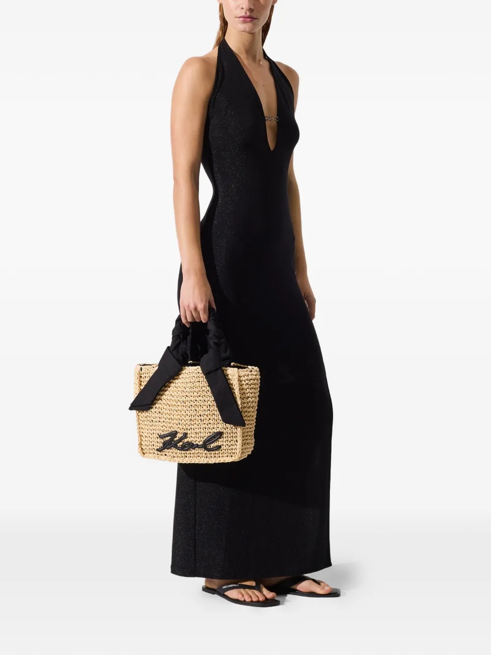 KARL LAGERFELD - Signature scarf beach bag