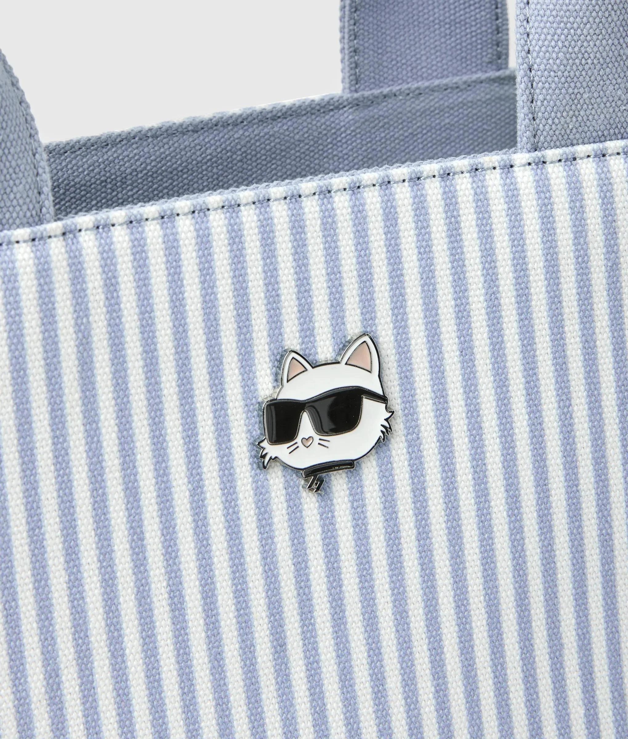 KARL LAGERFELD - Ikon Choupette Striped Square Tote Bag