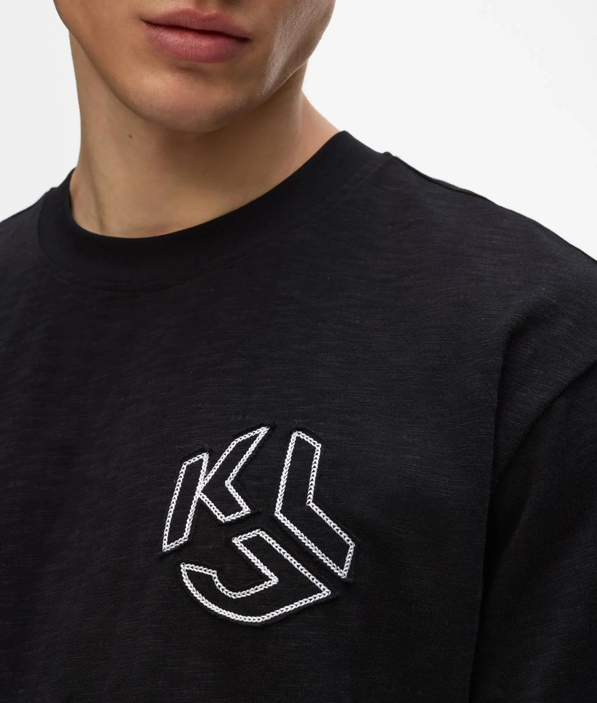 KARL LAGERFELD JEANS - Boxy Distressed Logo Tee