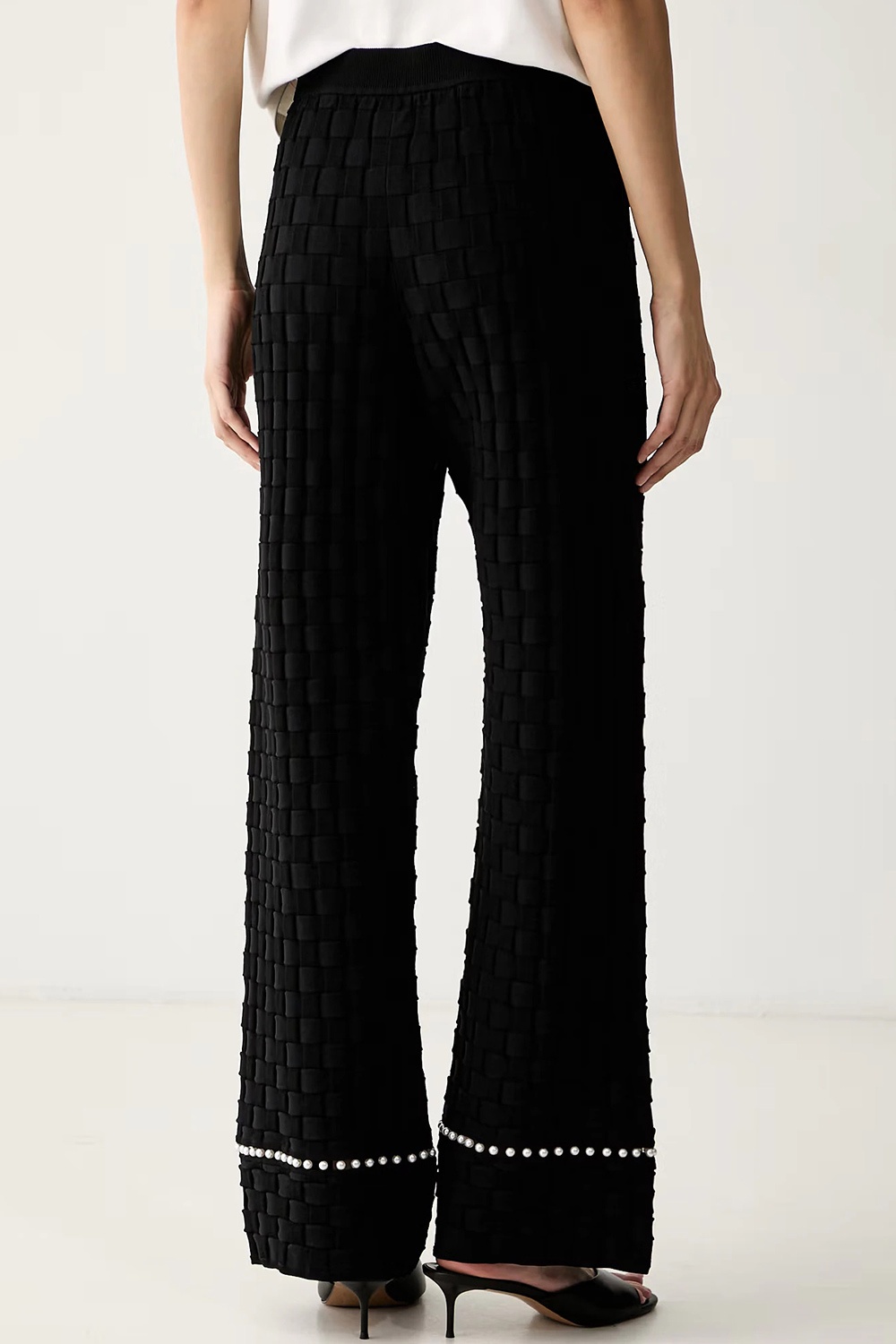 KARL LAGERFELD - Pearl Detail Knit Pants