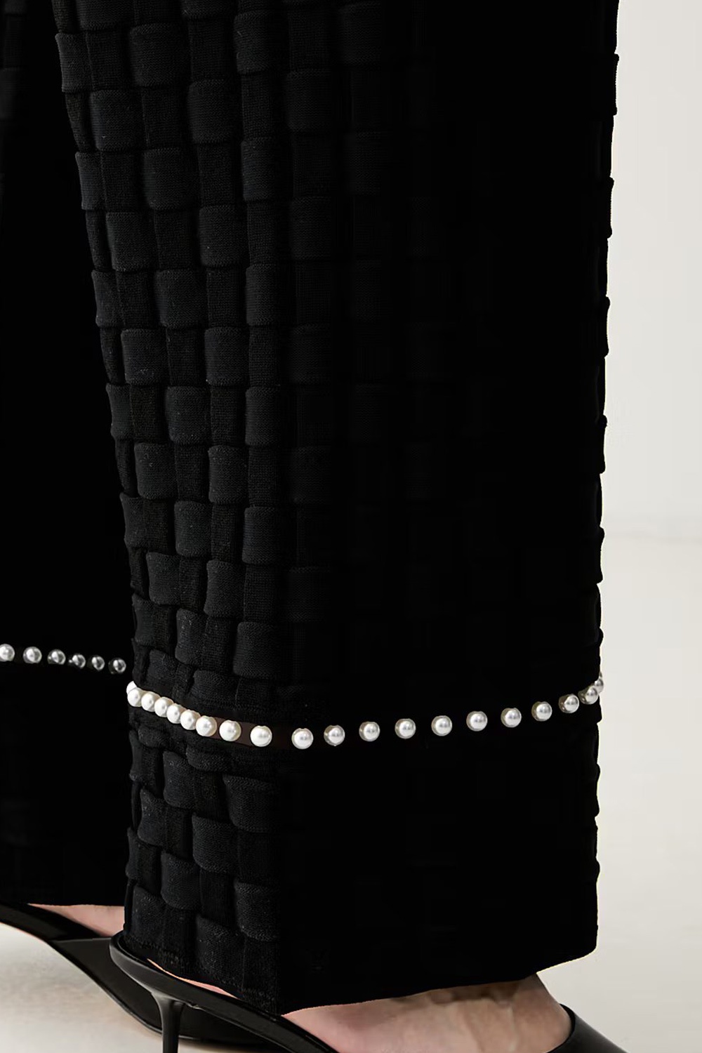 KARL LAGERFELD - Pearl Detail Knit Pants