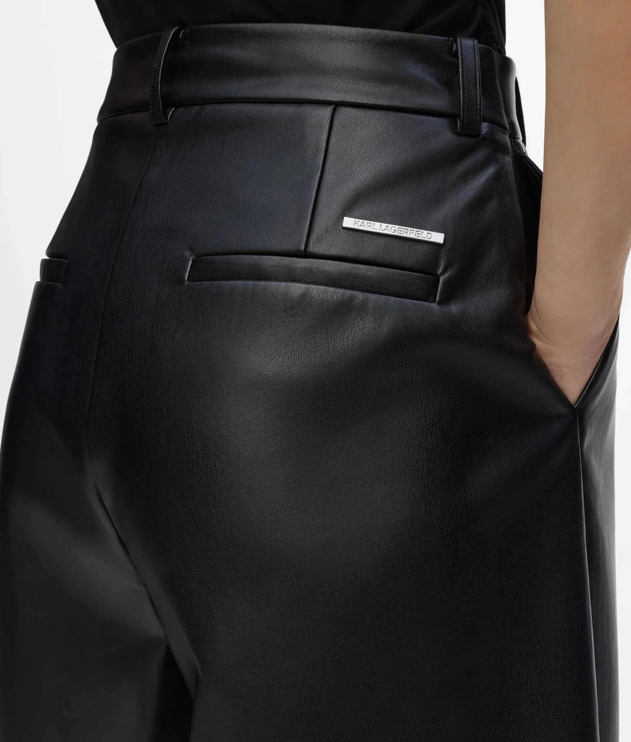 KARL LAGERFELD - Faux Leather Barrel Pants