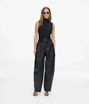 Faux Leather Barrel Pants