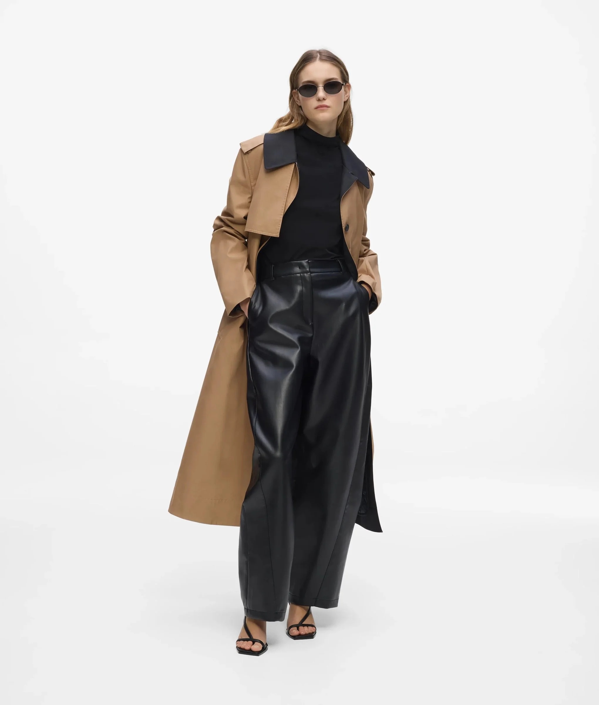KARL LAGERFELD - Faux Leather Barrel Pants