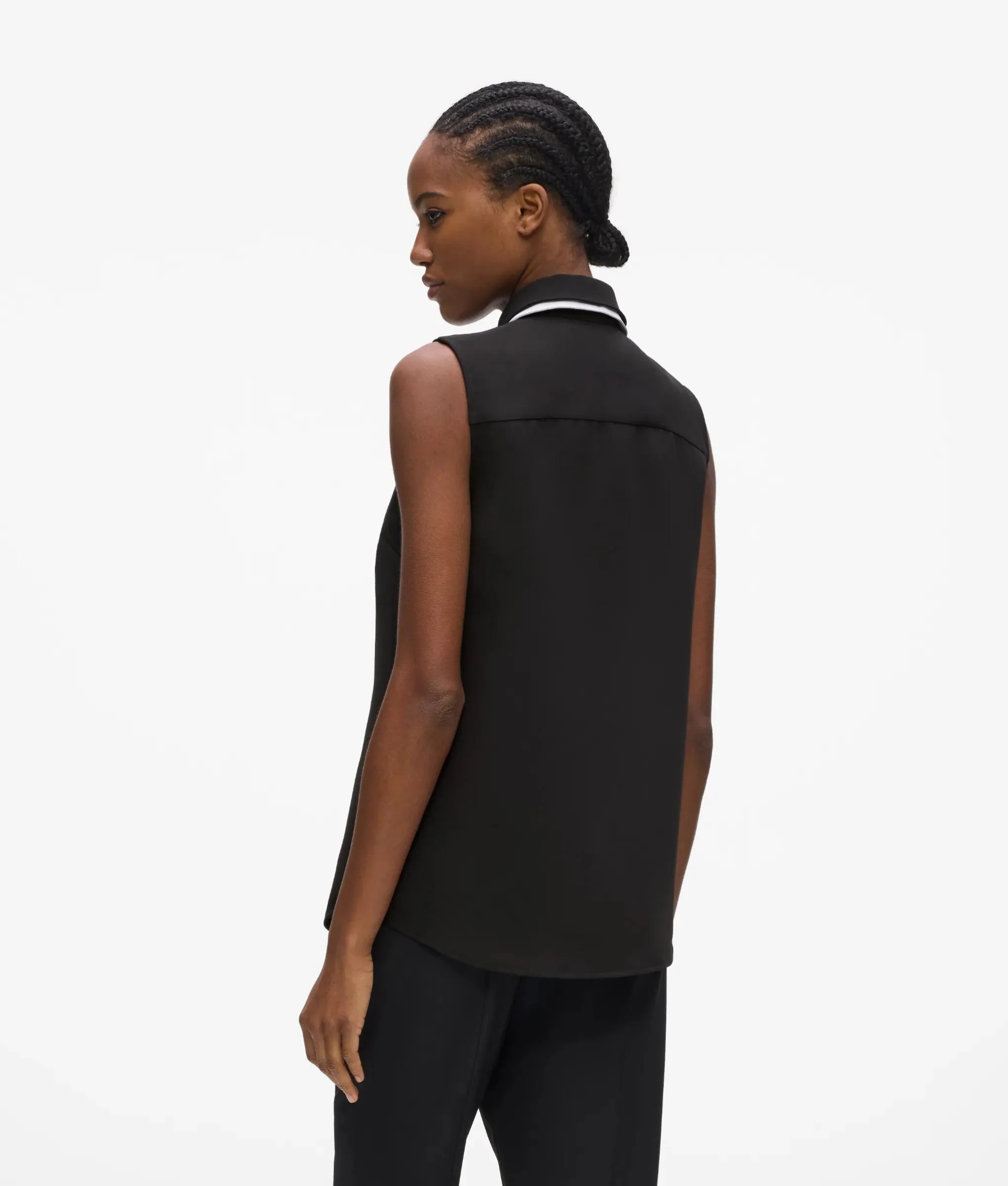KARL LAGERFELD - Contrast Sleeveless Blouse