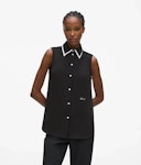 Contrast Sleeveless Blouse