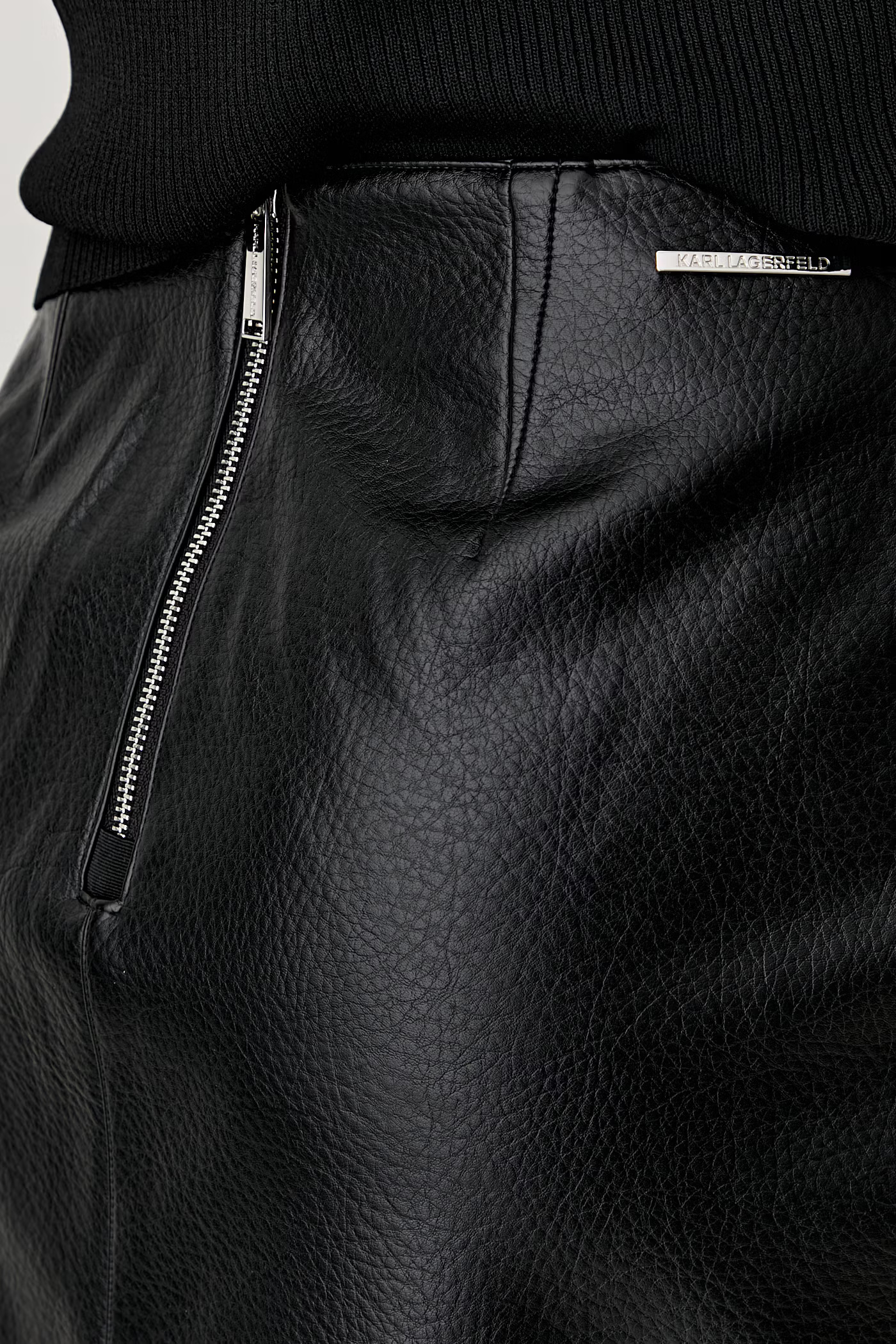 KARL LAGERFELD - Faux Leather Biker Skirt