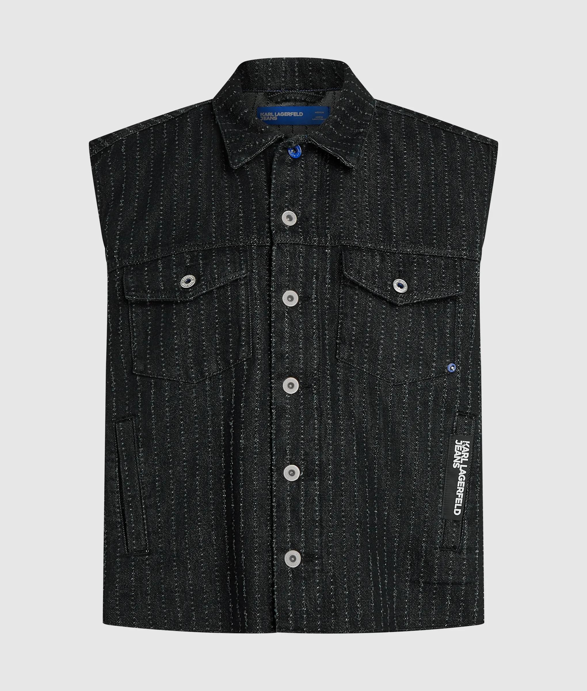 KARL LAGERFELD JEANS - Pinstripe Denim Vest