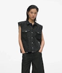 Pinstripe Denim Vest