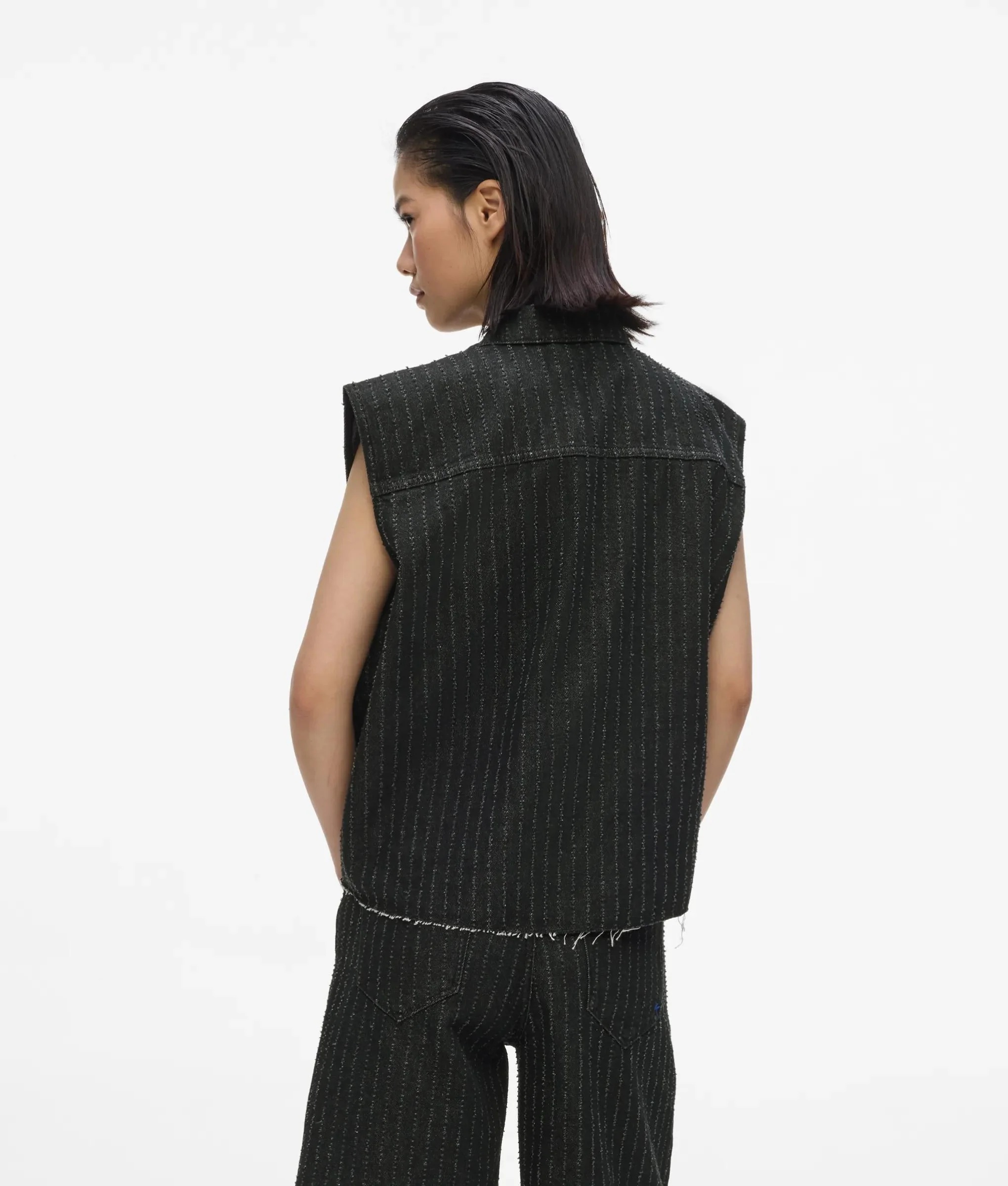 KARL LAGERFELD JEANS - Pinstripe Denim Vest
