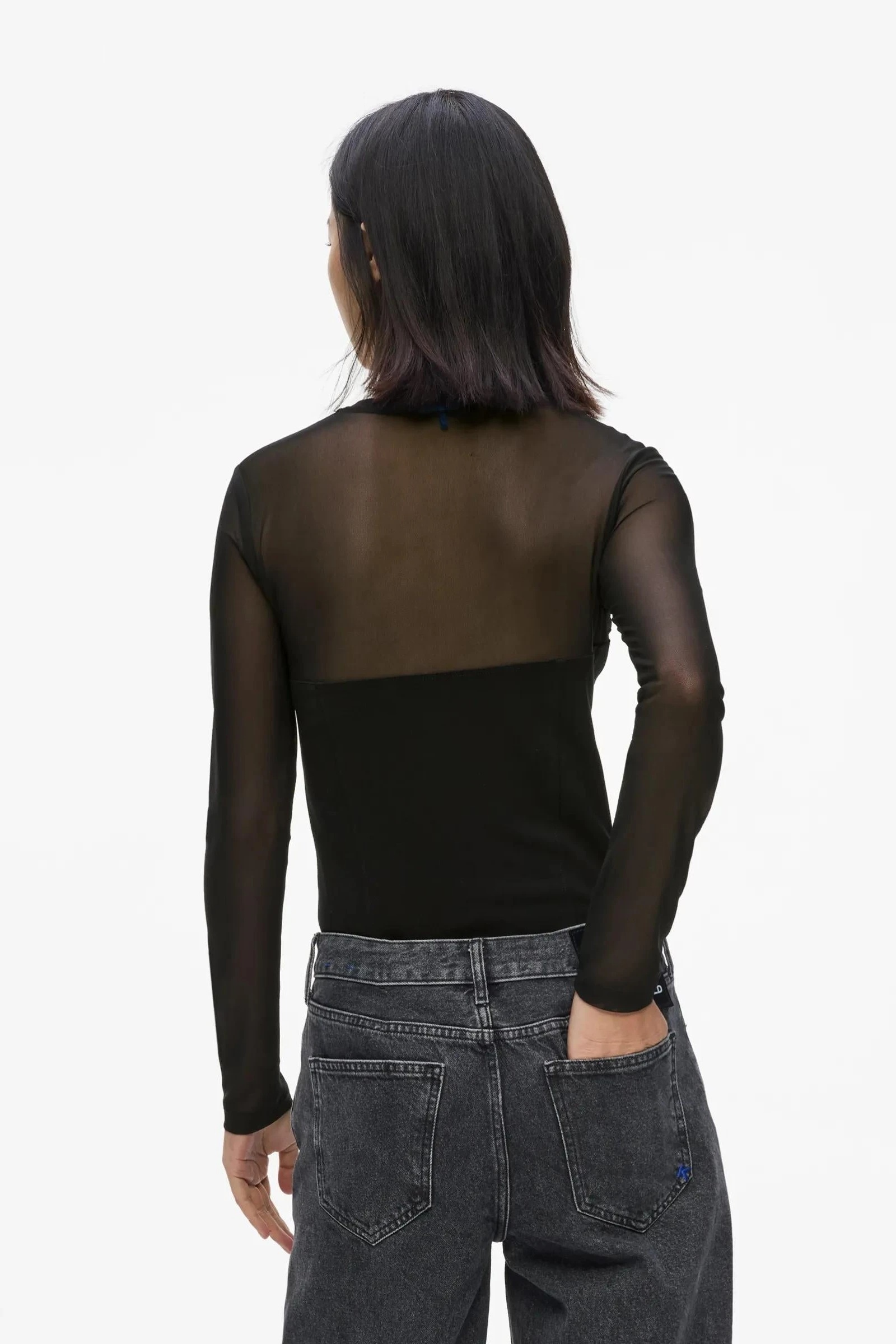 KARL LAGERFELD JEANS - Mesh Mixed Material Top