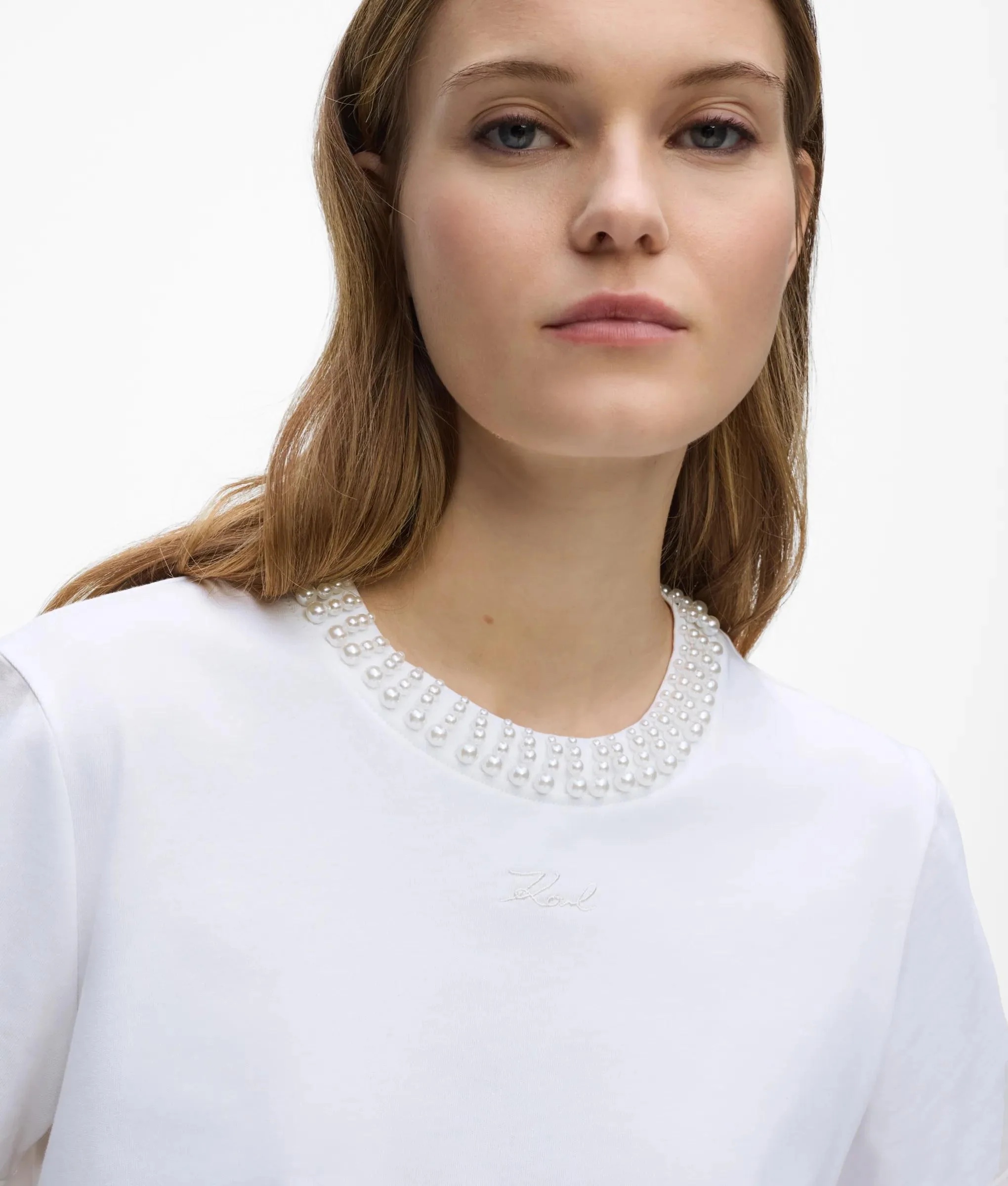 KARL LAGERFELD - Pearl Detail T-shirt