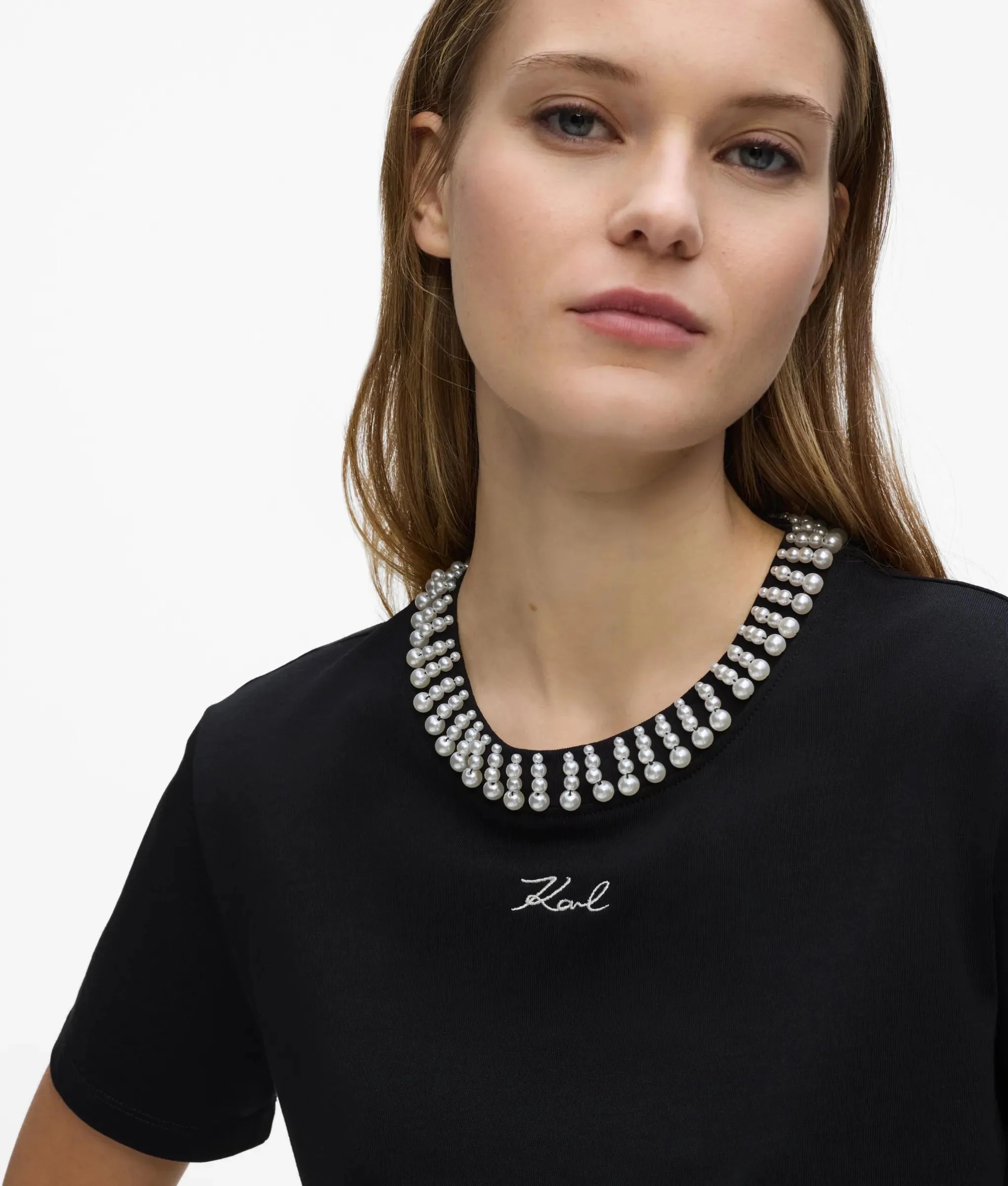 KARL LAGERFELD - Pearl Detail T-shirt