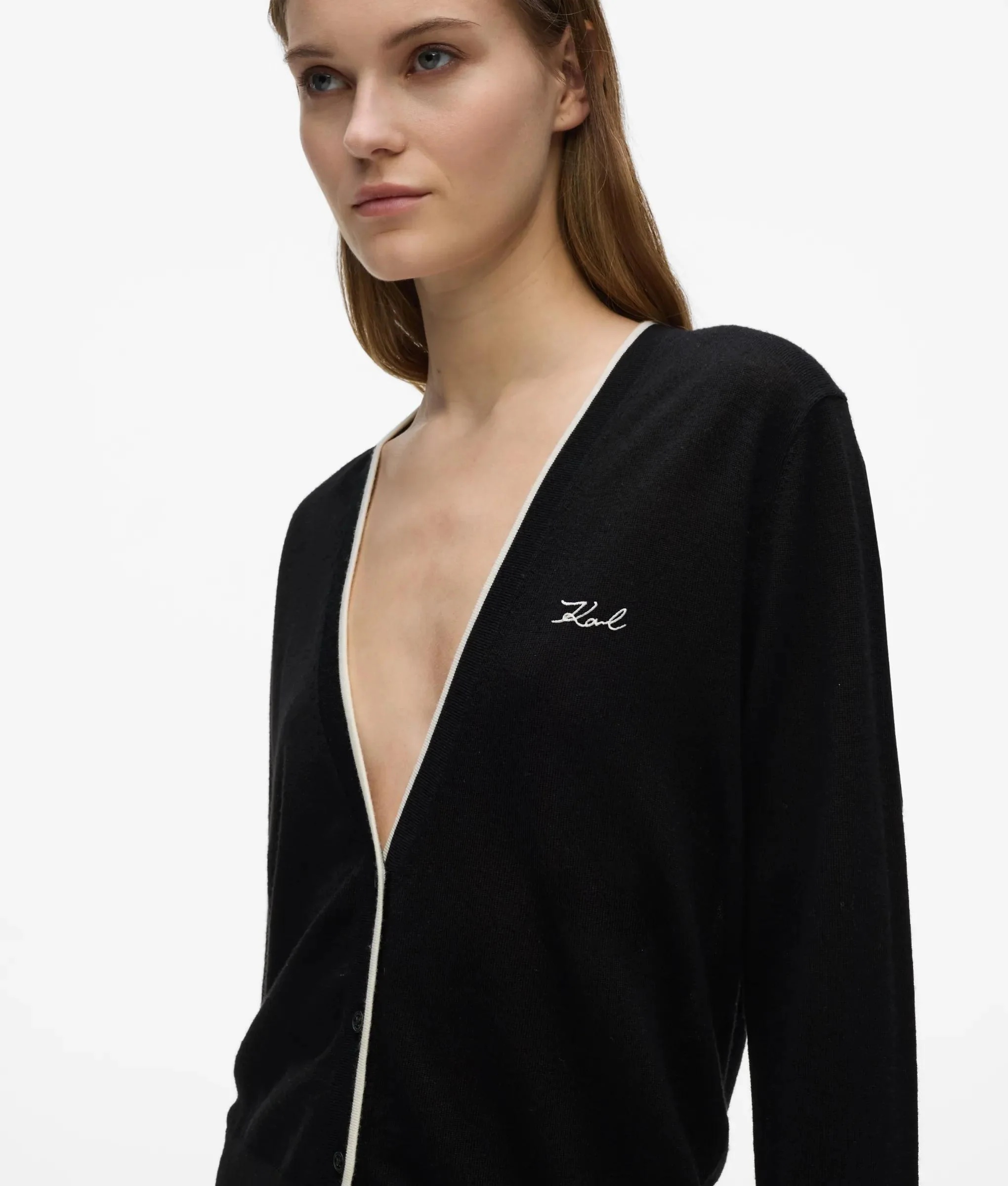 KARL LAGERFELD - Essential Merino Wool Cardigan
