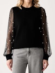 Pearl Fabric Mix Sweatshirt