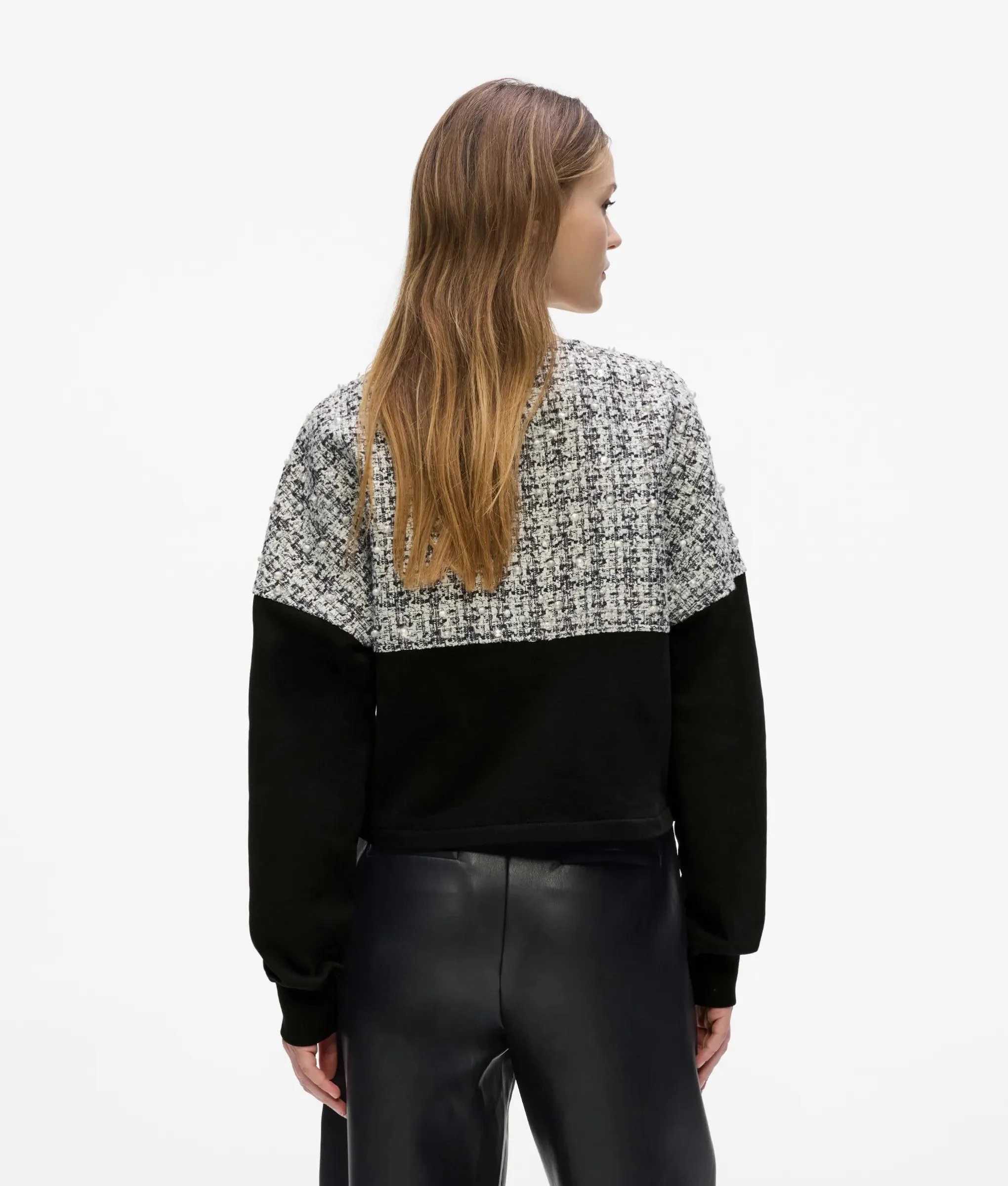 KARL LAGERFELD - Boucle Mix Jersey Cardigan