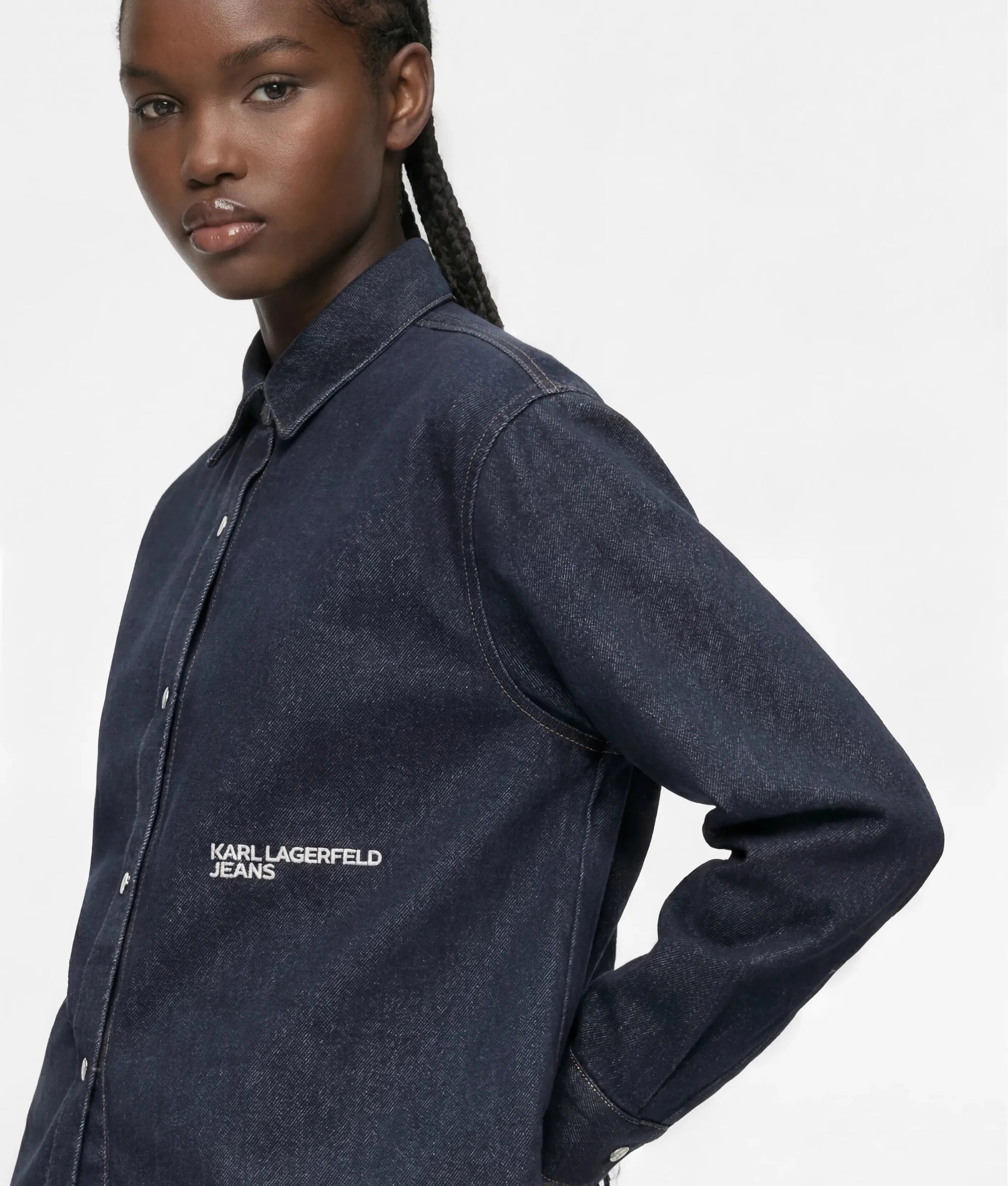 KARL LAGERFELD JEANS - Boxy Glitter Denim Blouse