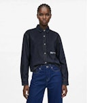 Boxy Glitter Denim Blouse