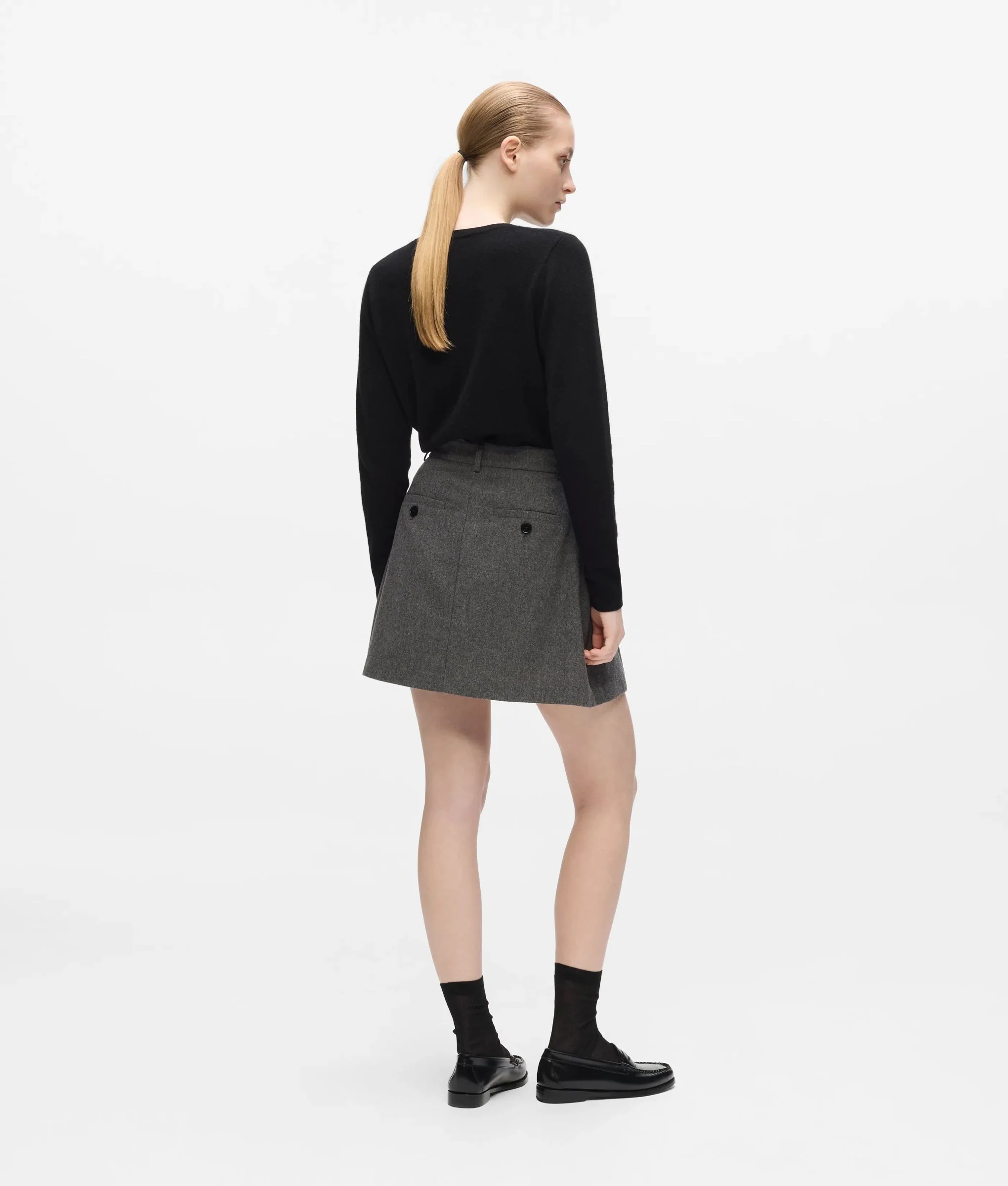 KARL LAGERFELD - Flannel Pleated Mini Skort
