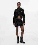 Velvet Denim Mini Skirt