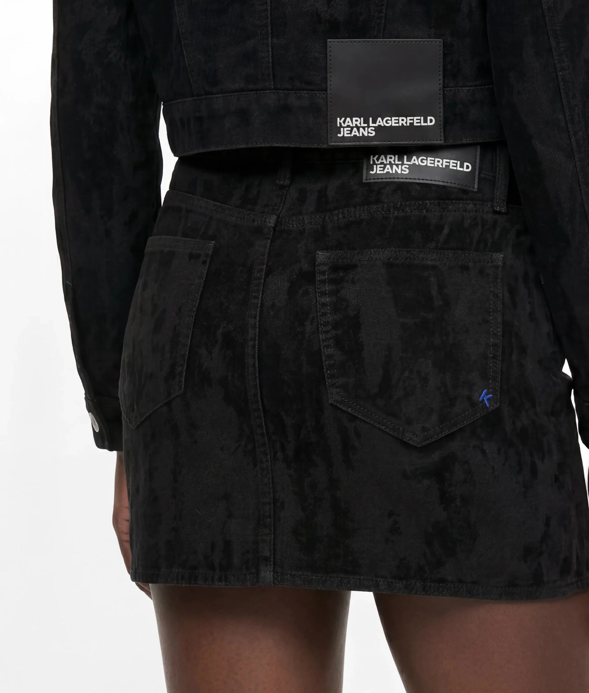 KARL LAGERFELD JEANS - Velvet Denim Mini Skirt