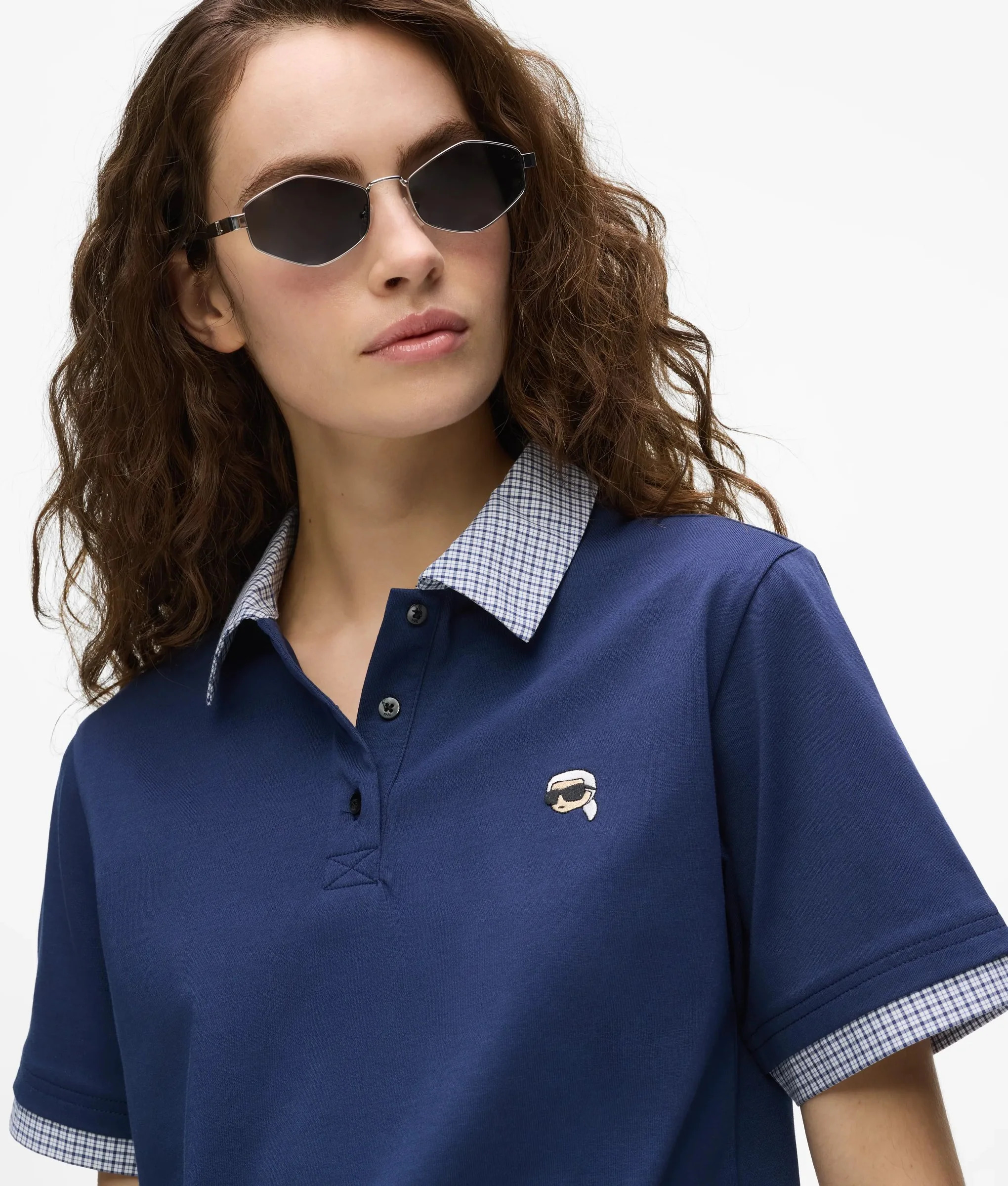 KARL LAGERFELD - Ikon Fabric Mix Polo