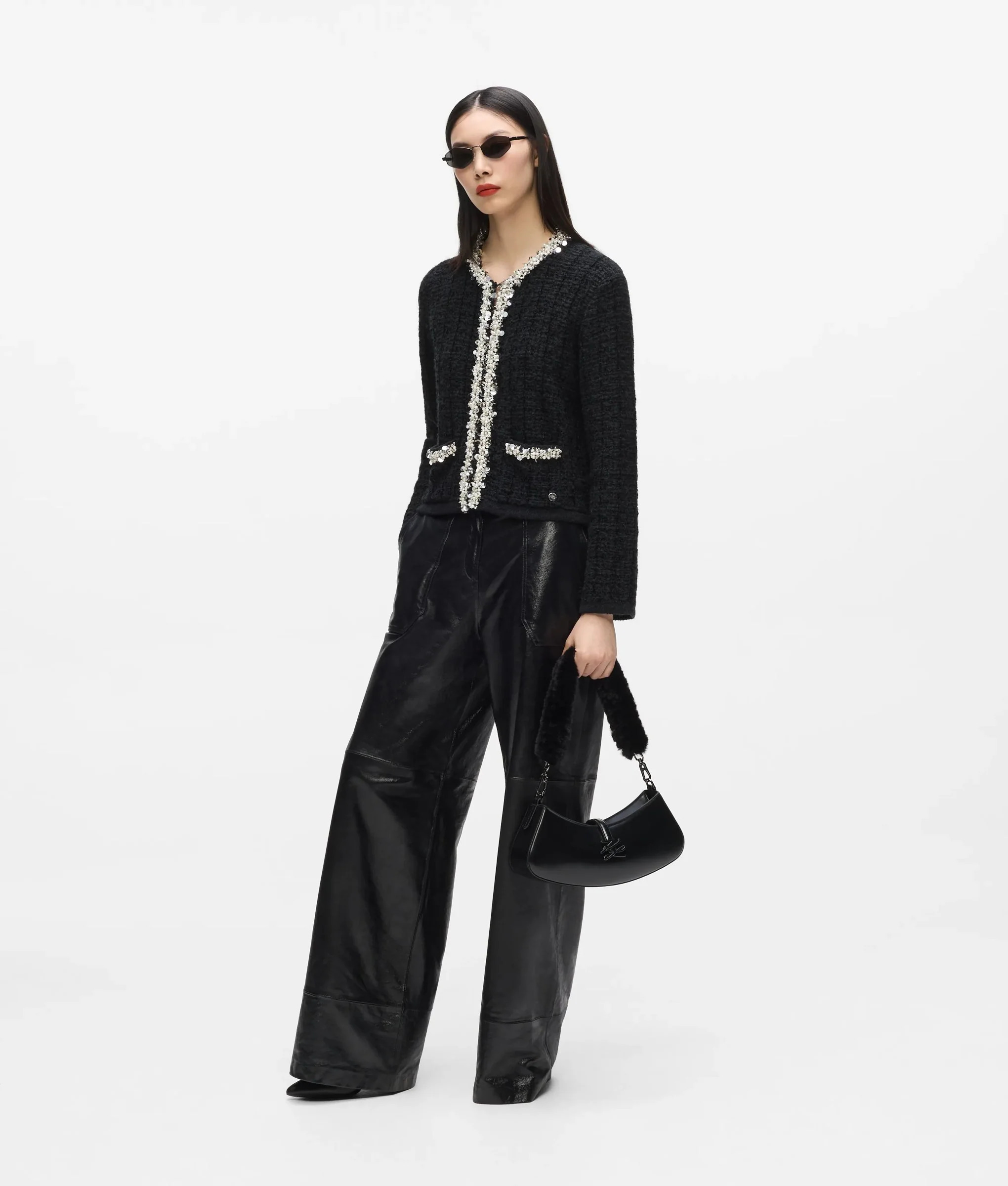 KARL LAGERFELD - Embellished Knit Cardigan