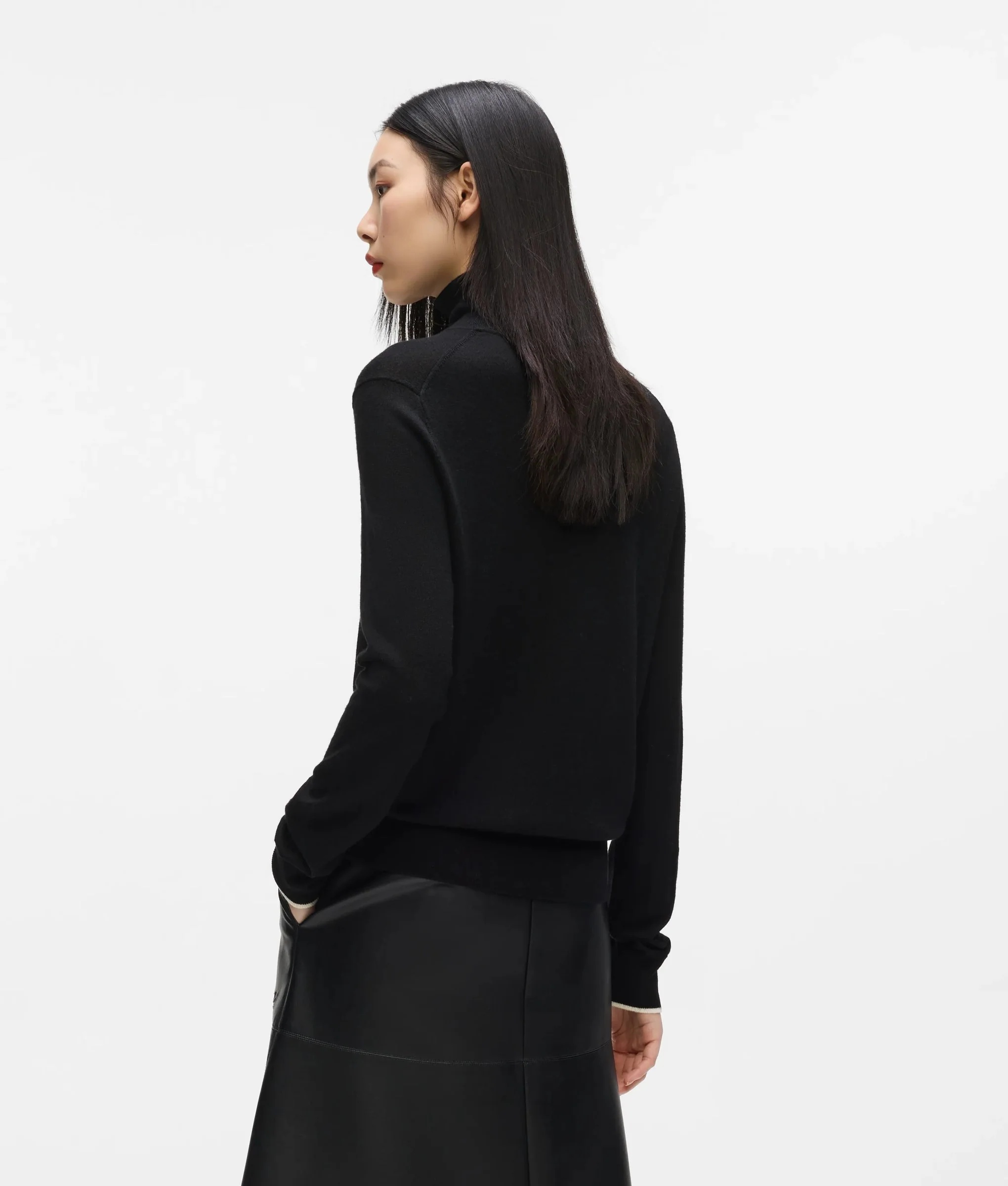 KARL LAGERFELD - Essential Merino Wool Turtleck