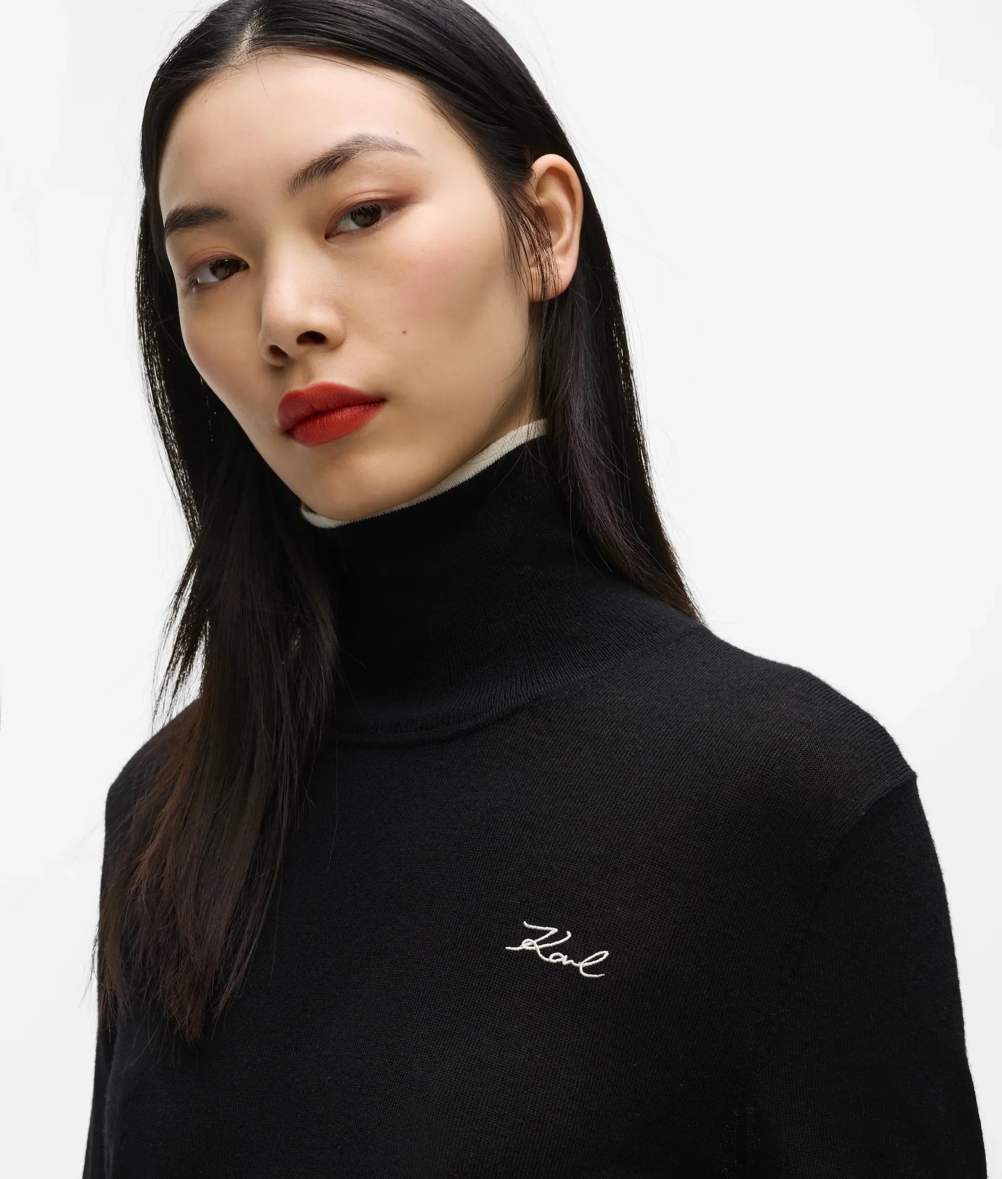 KARL LAGERFELD - Essential Merino Wool Turtleck
