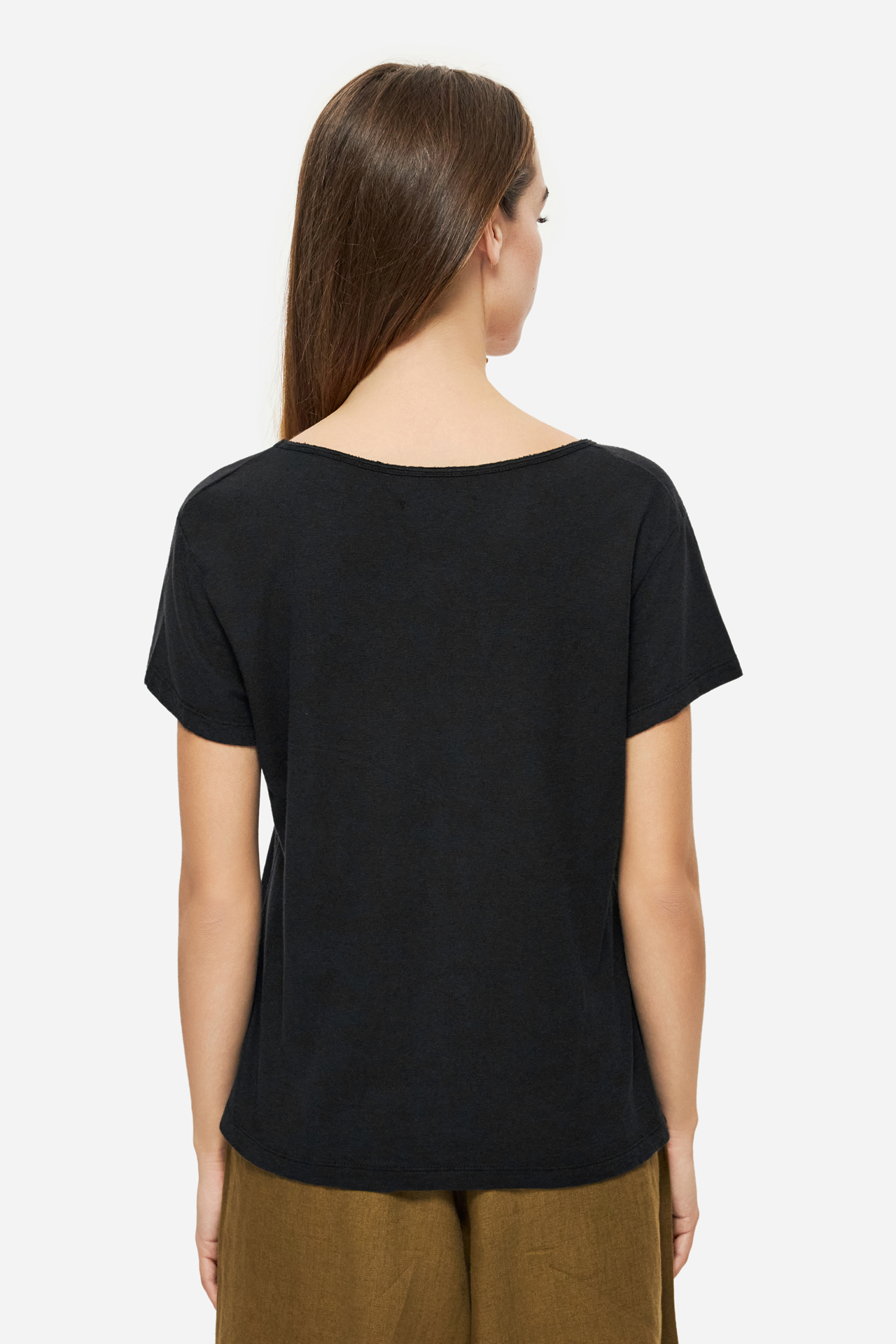 DIRTY LAUNDRY - V-Neck Linen Blend T-Shirt